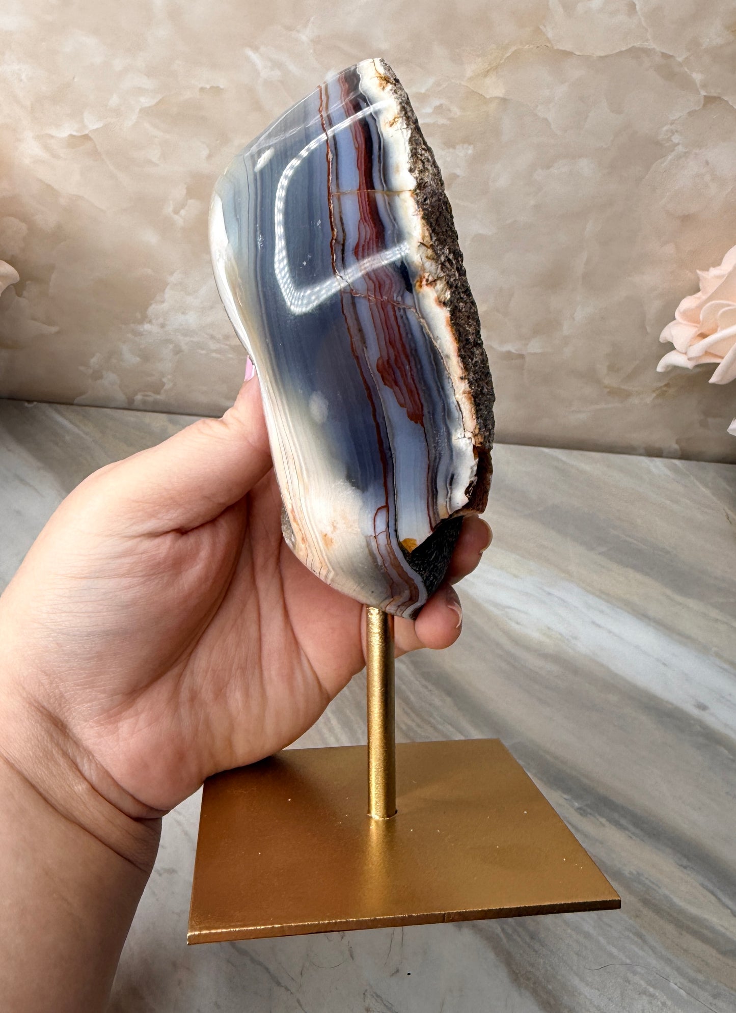 Druzy Agate on Stand