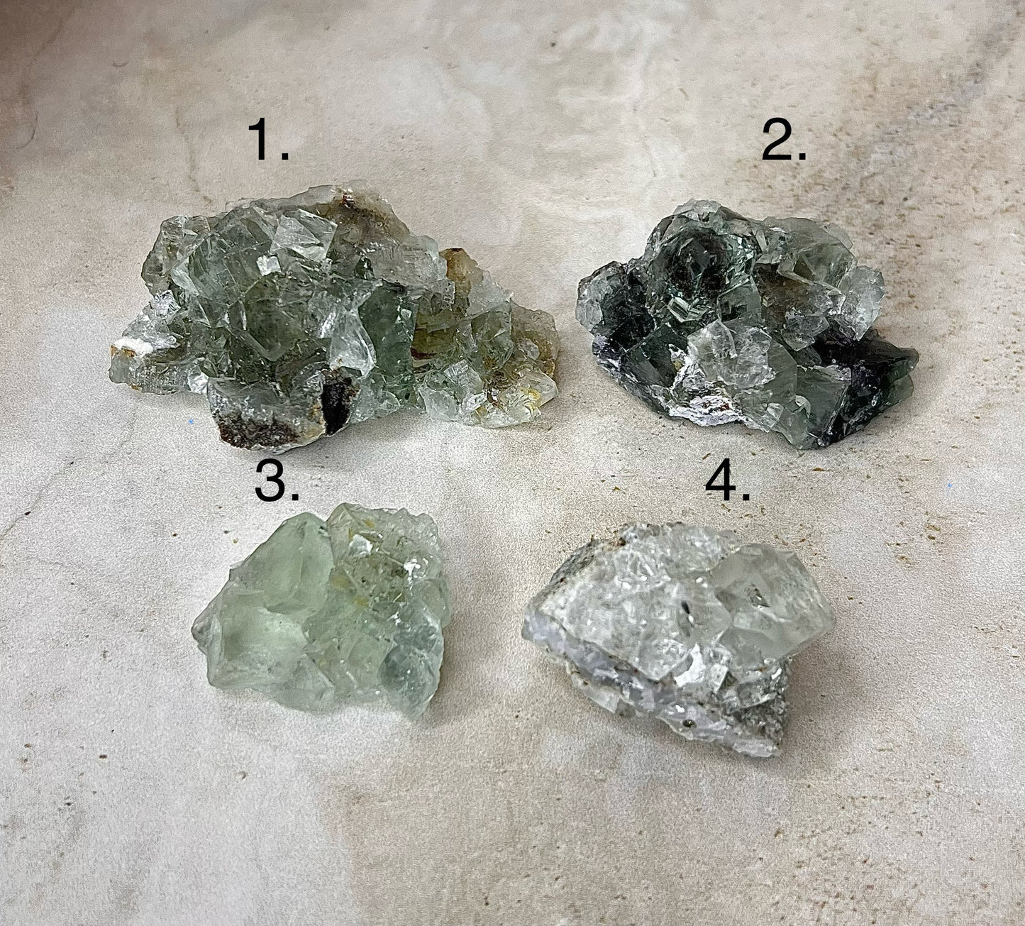 Glass Green Fluorite Cluster