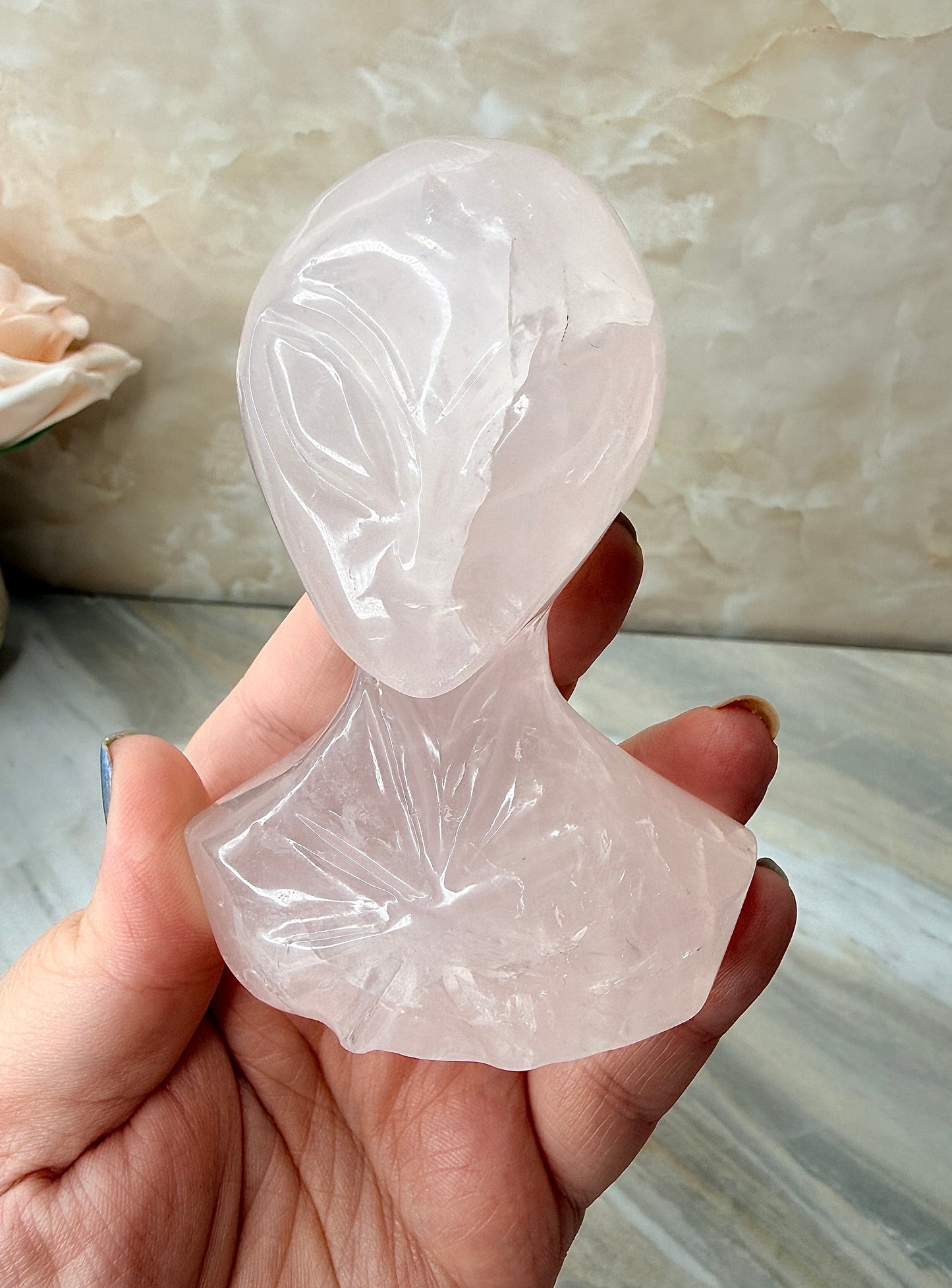 Custom Girasol Rose Quartz Alien from Brazil