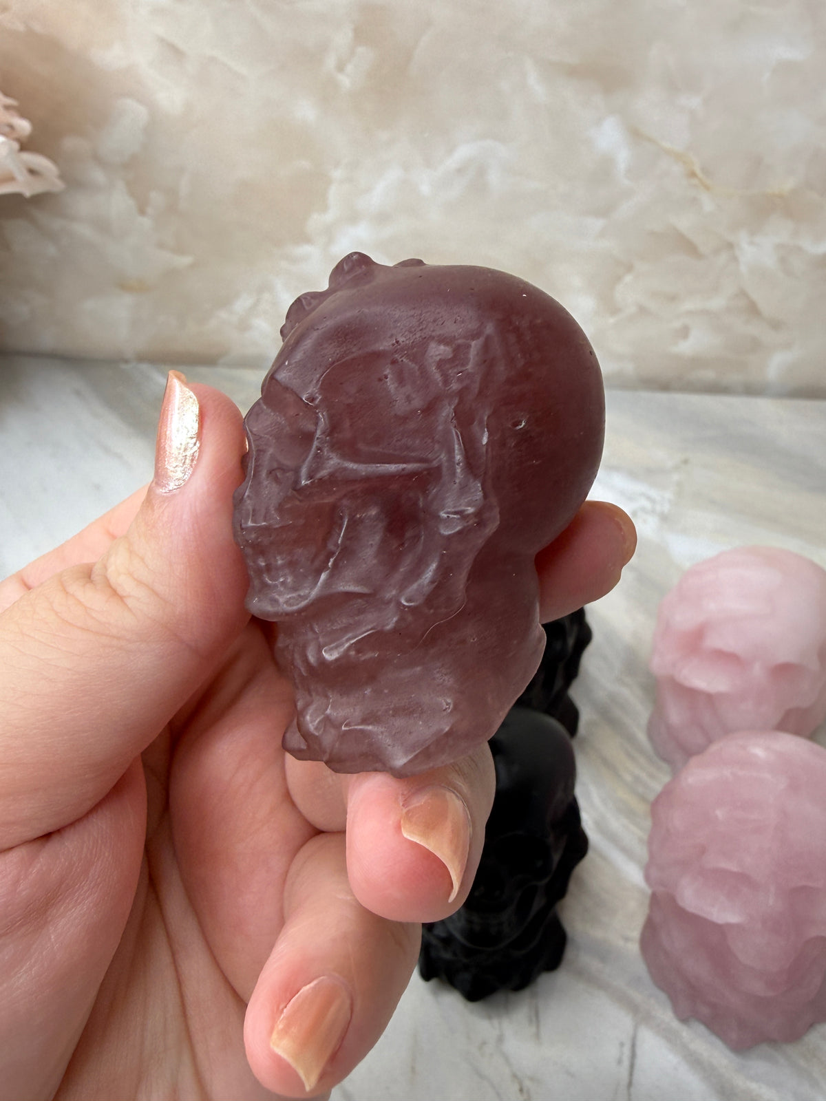 Crystal Skull in Hand Carving