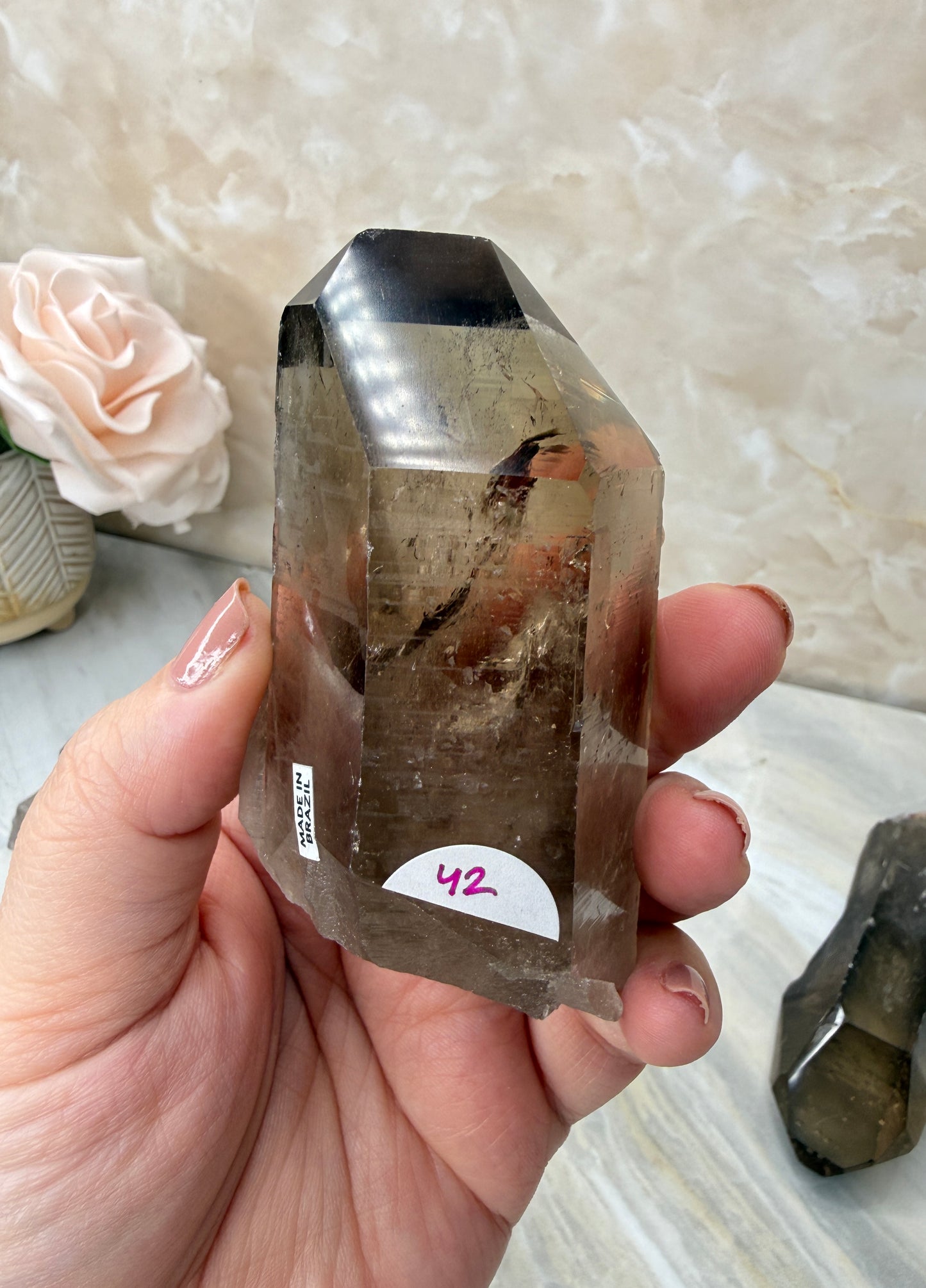 Smokey Lemurian Half Polished