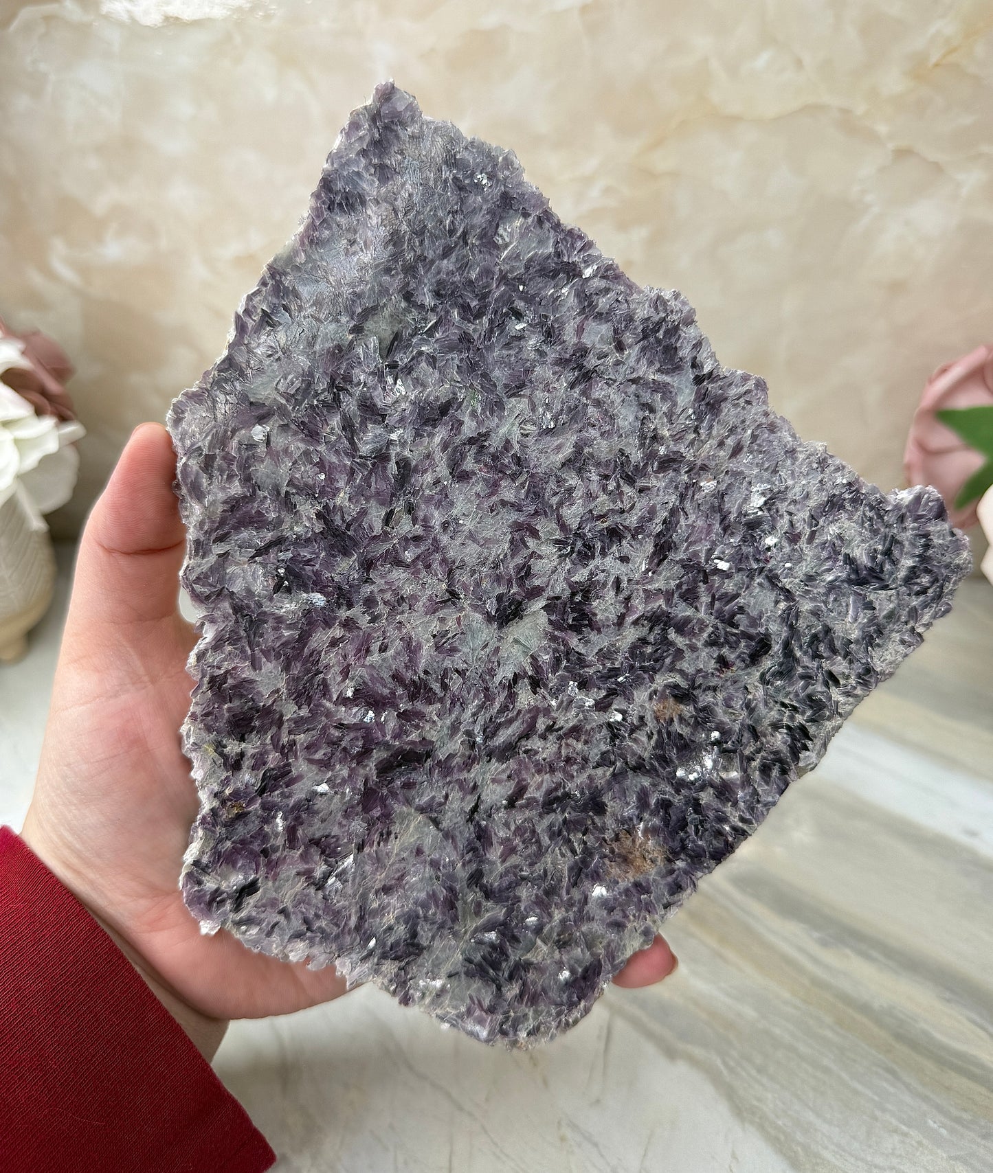 Lepidolite & Cleavelandite Slab from Brazil