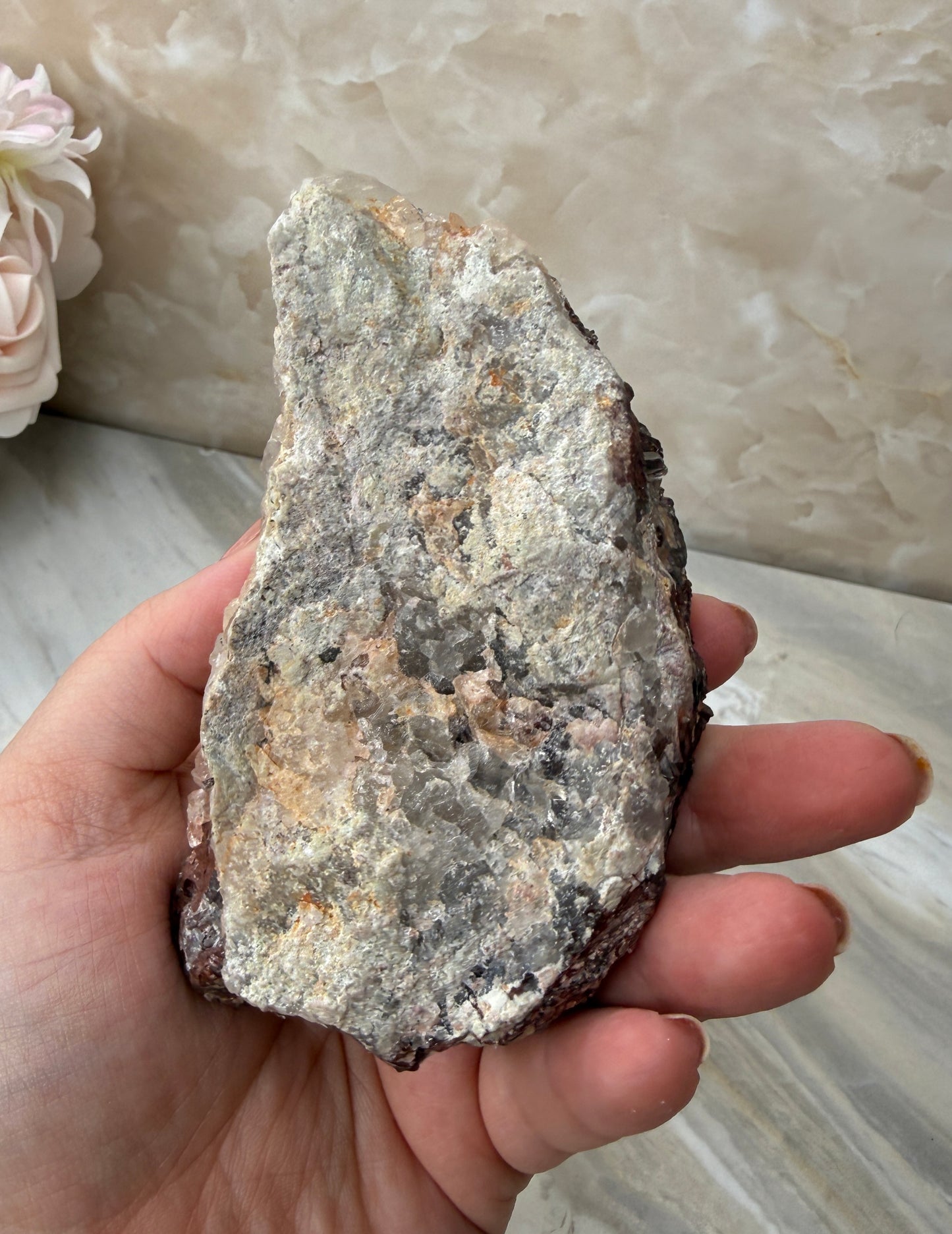 Red Hematite Quartz Cluster from Morocco