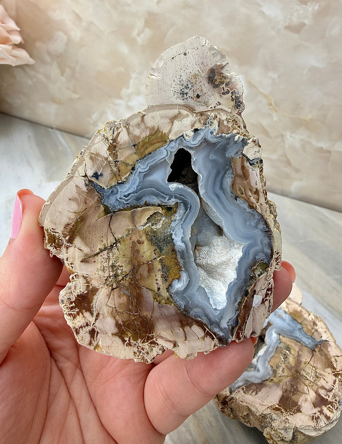 Thunder Agate Egg Pair from Mexico