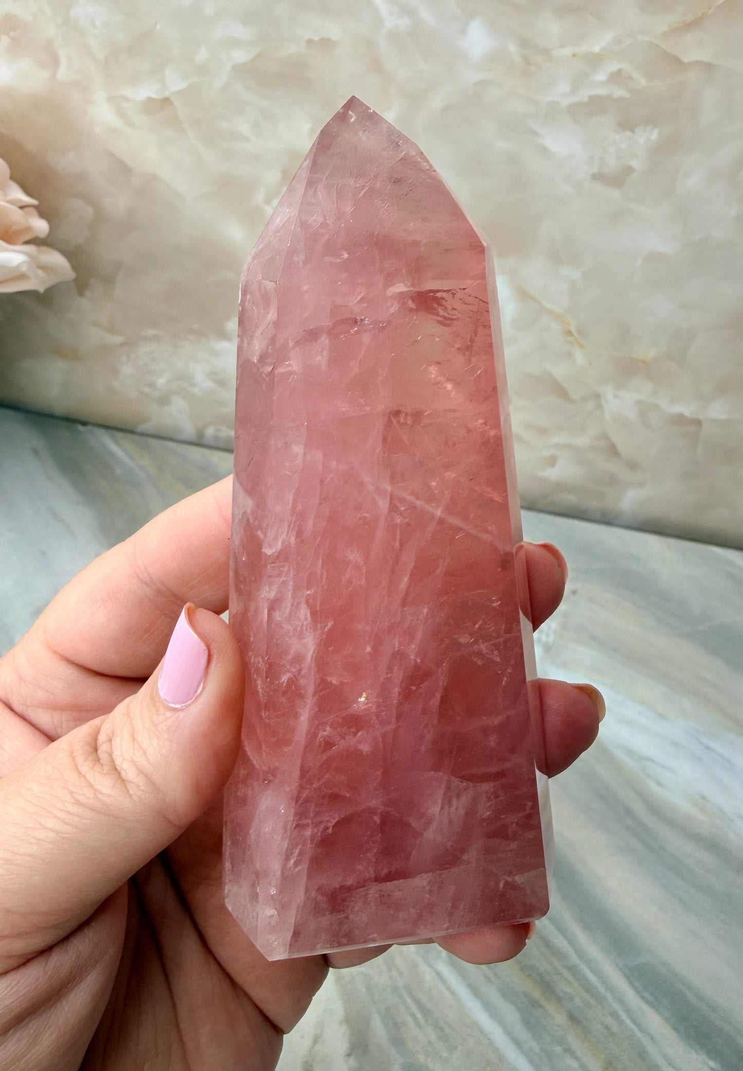 High Quality Rose Quartz Tower