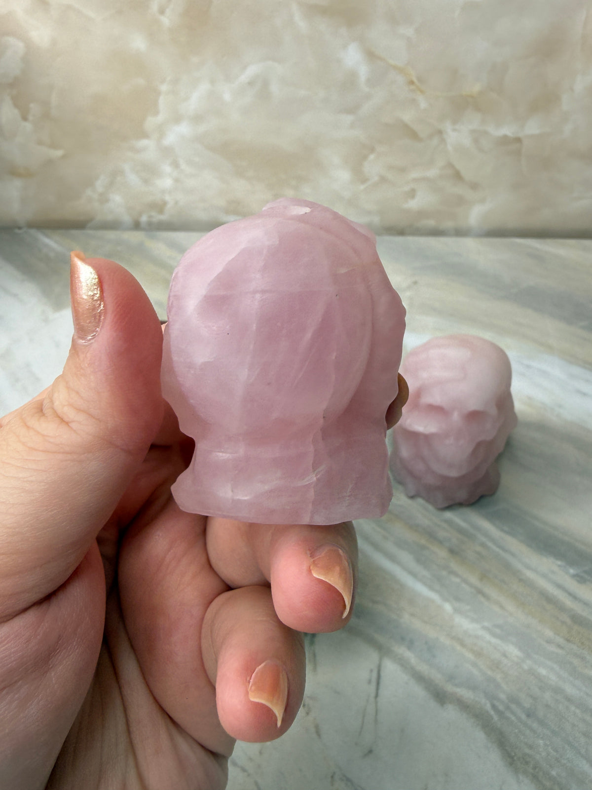 Crystal Skull in Hand Carving