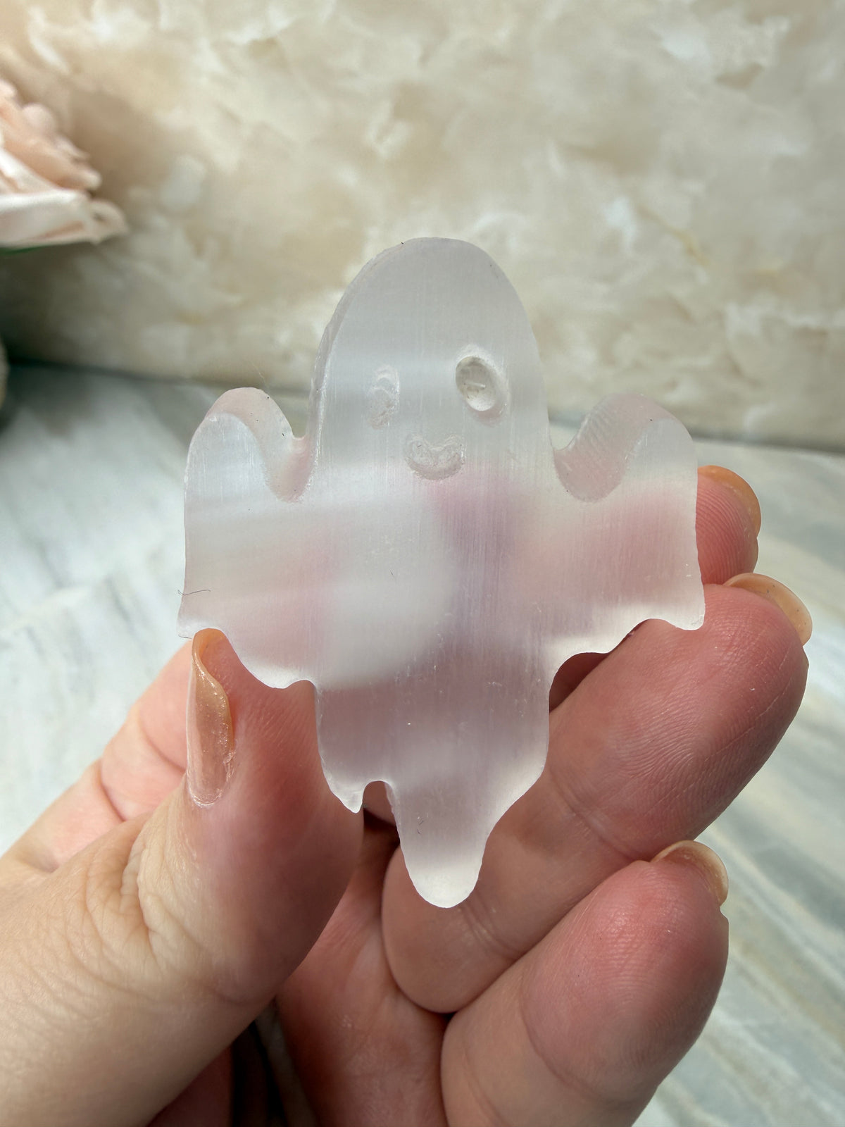 Selenite Ghost Carving