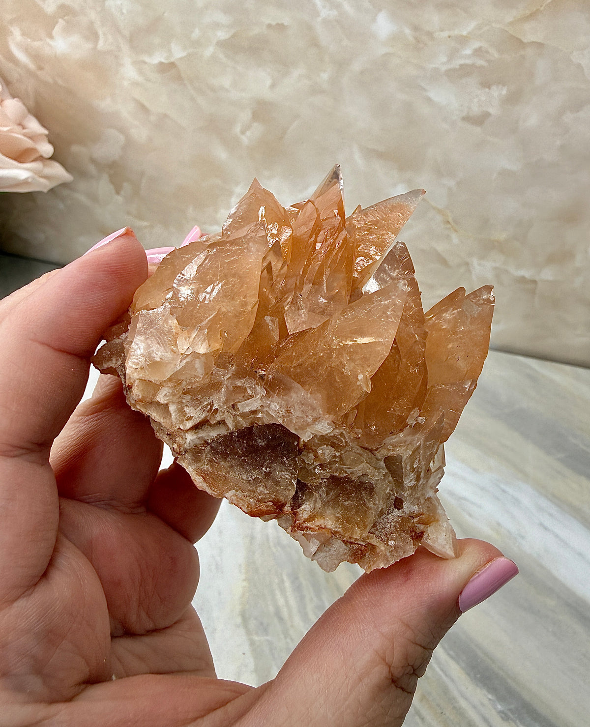 Pink/Peach Dogtooth Calcite