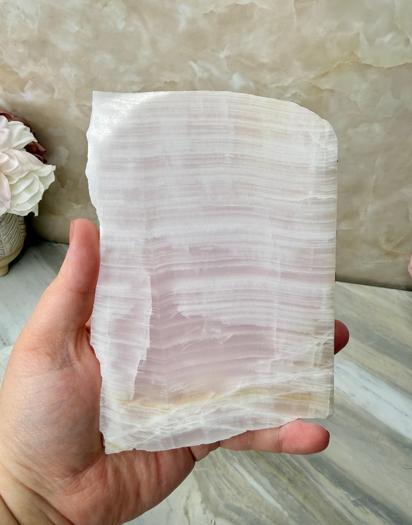 UV Reactive Pink Mangano Calcite Slab
