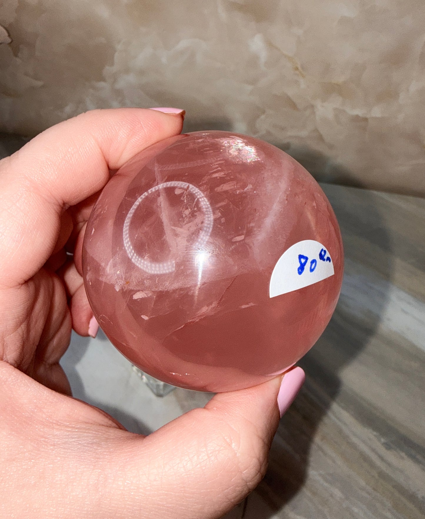 High Quality Rose Quartz Sphere 62mm