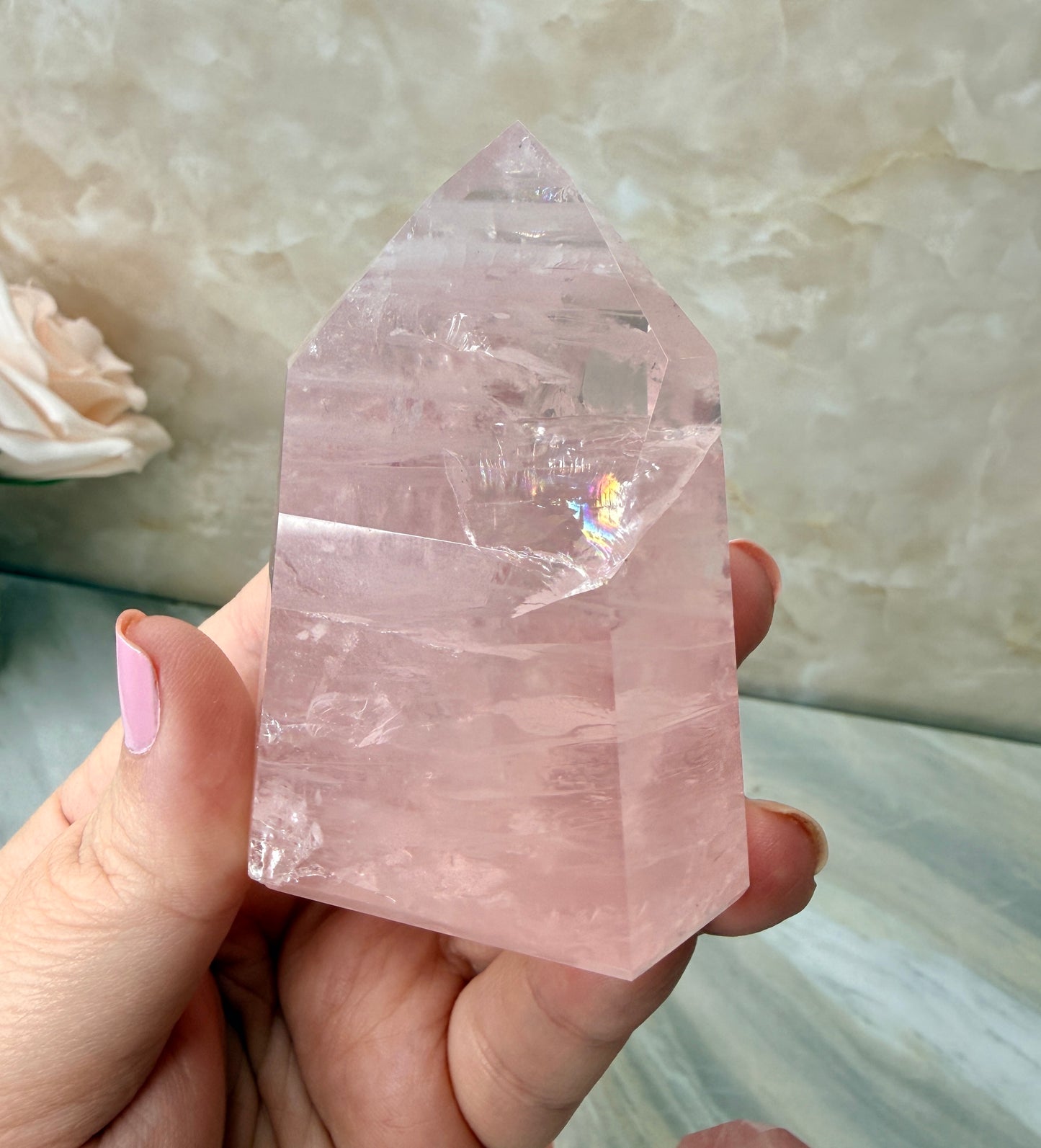 High Quality Rose Quartz Tower