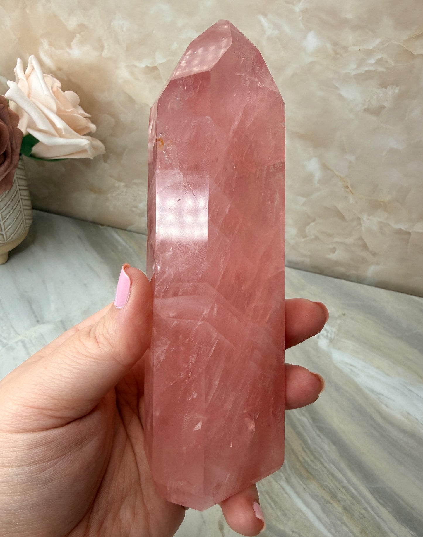 High Quality Rose Quartz Tower