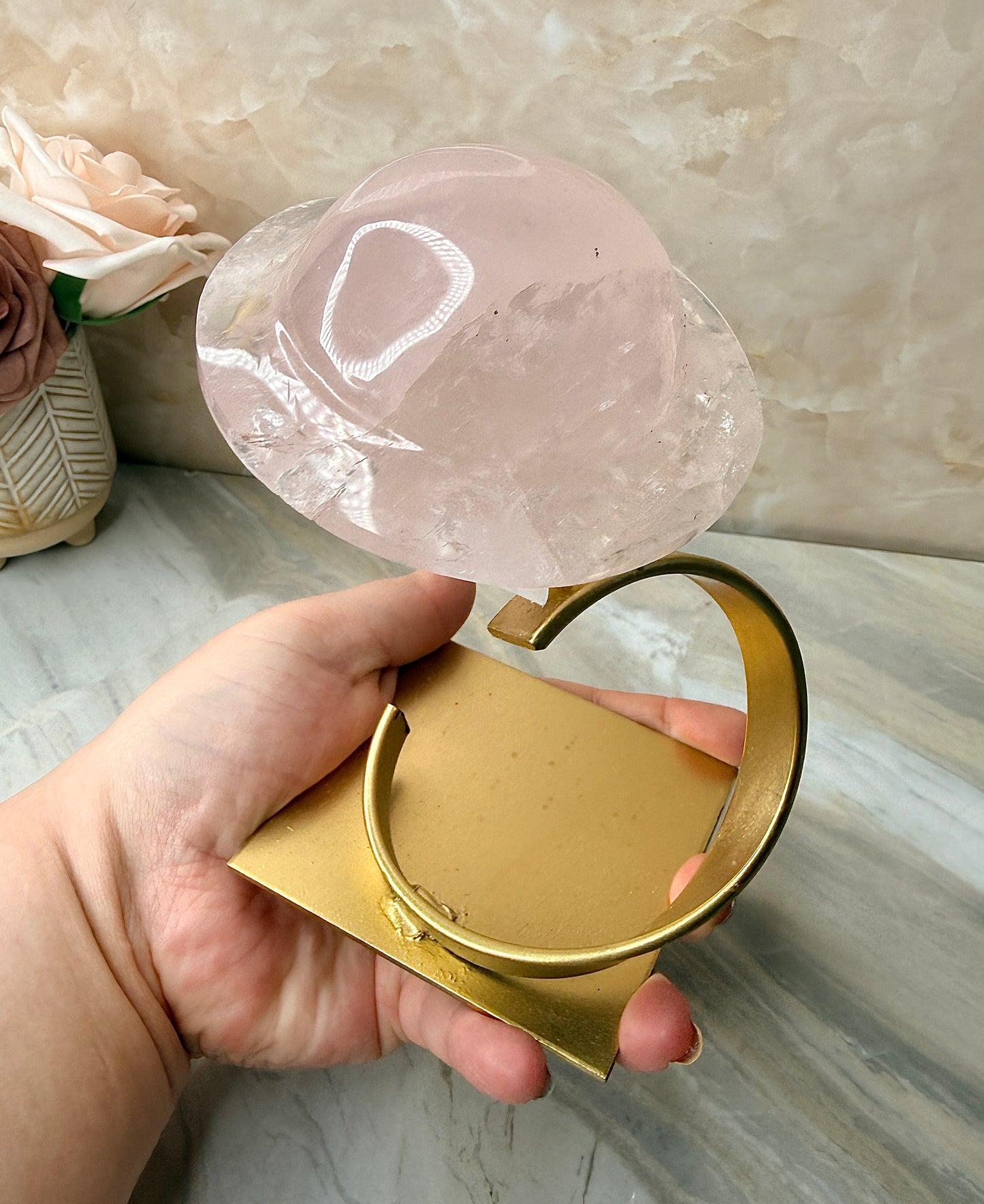 Custom Rose Quartz Planet from Brazil