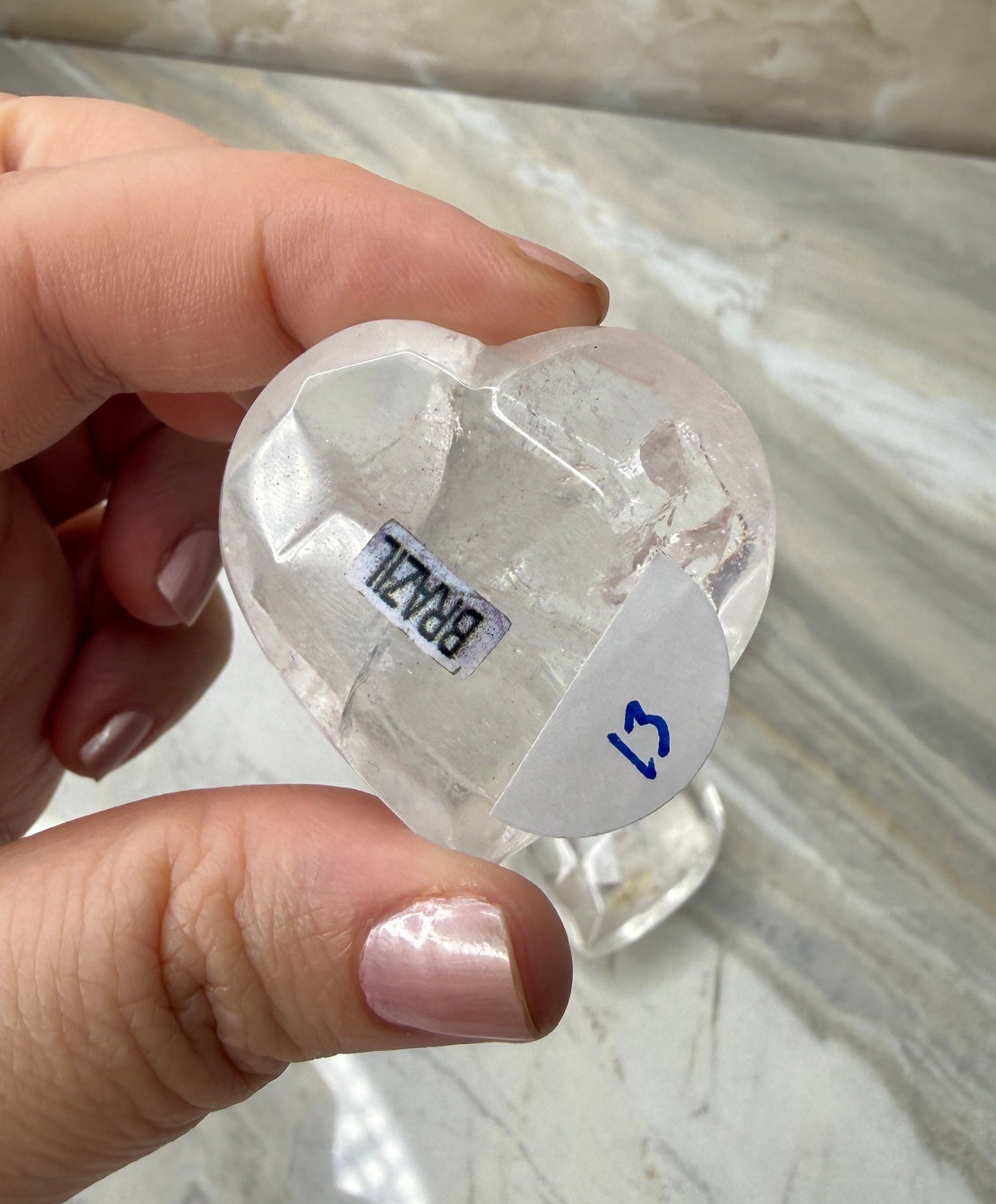 Clear Quartz Faceted Heart from Brazil