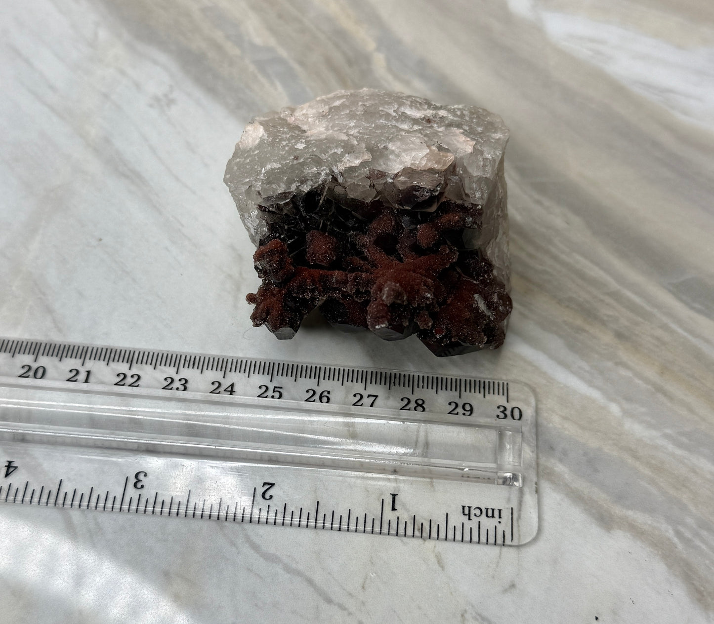 Red Hematite Quartz Cluster from Morocco