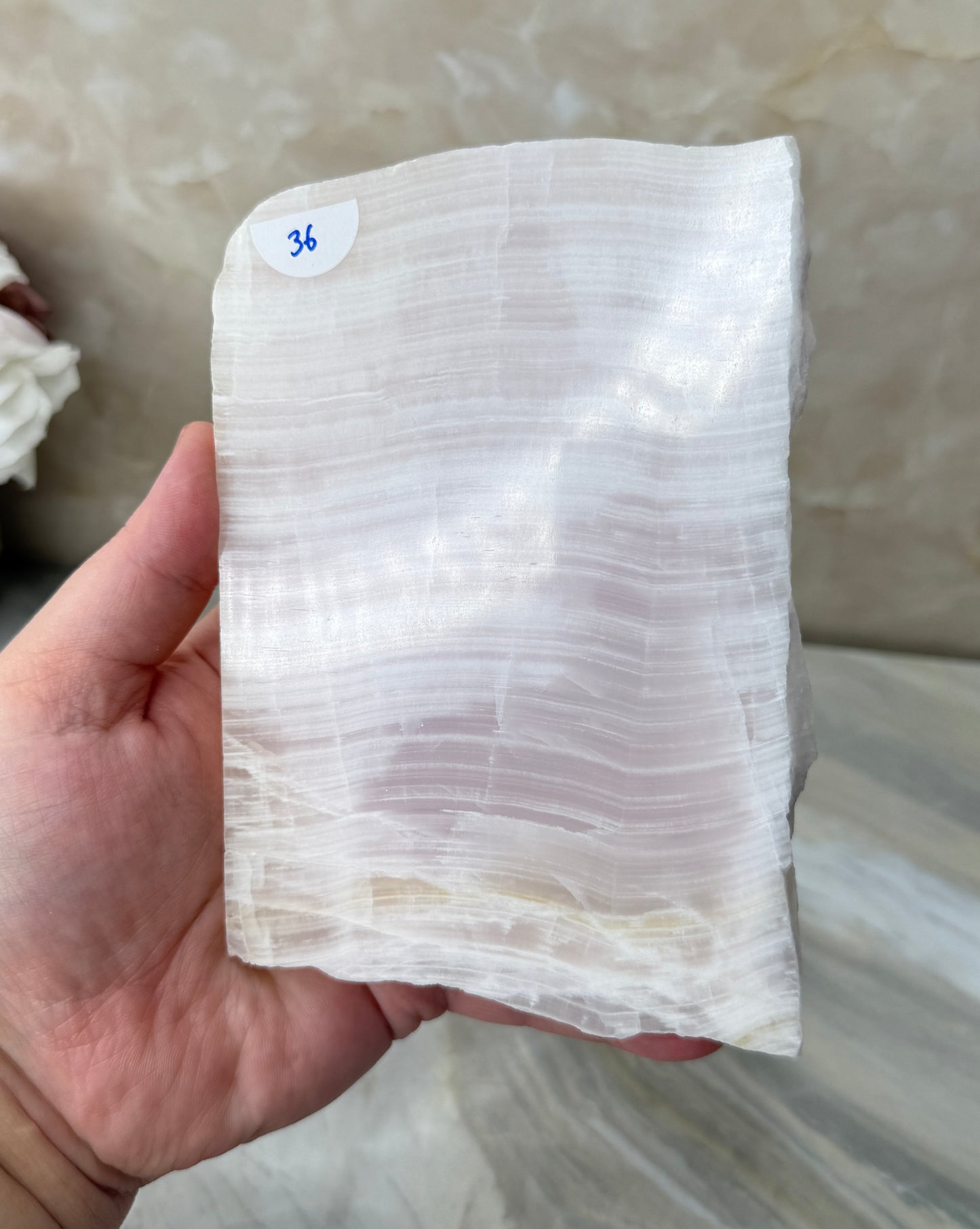 UV Reactive Pink Mangano Calcite Slab