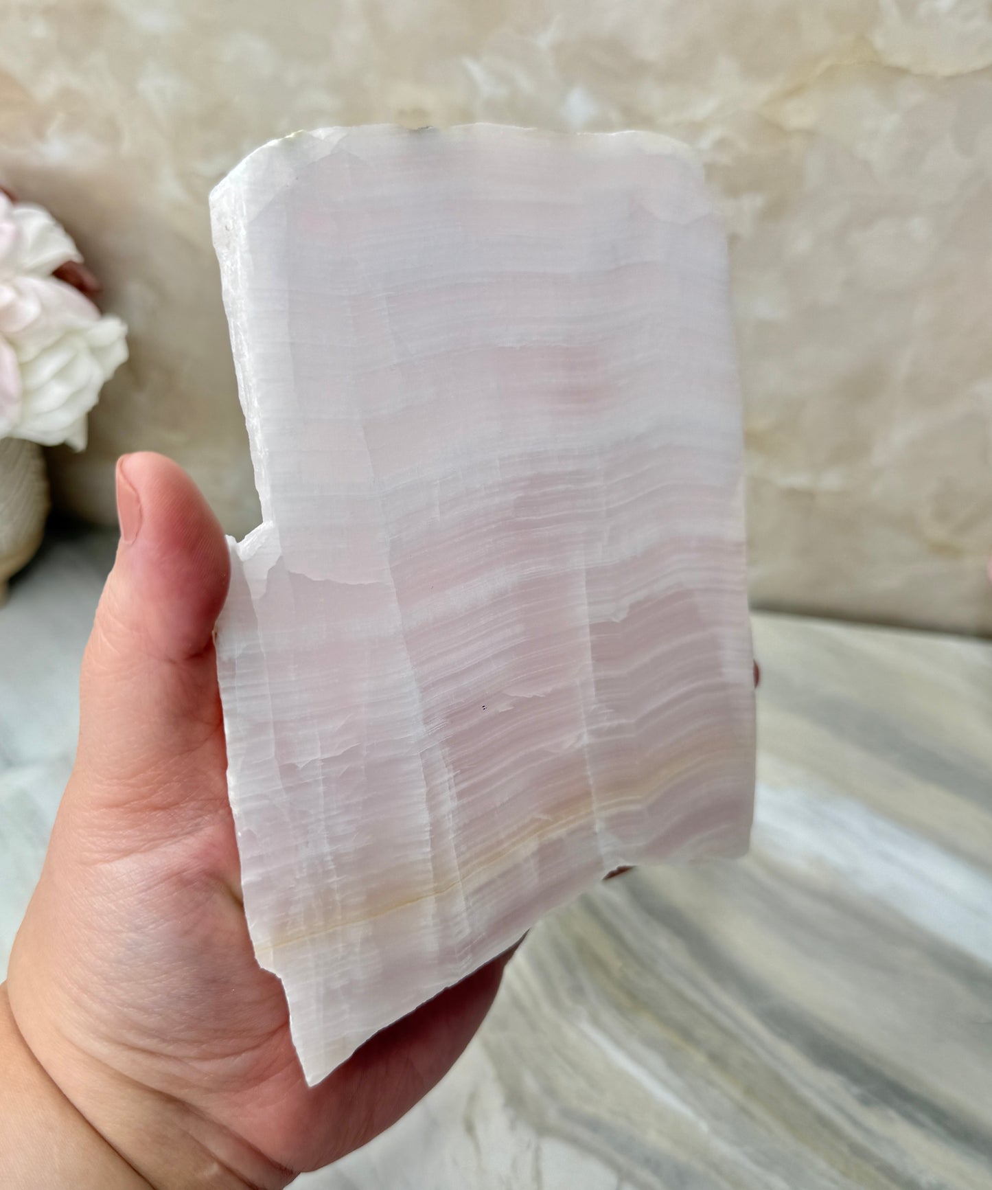 UV Reactive Pink Mangano Calcite Slab