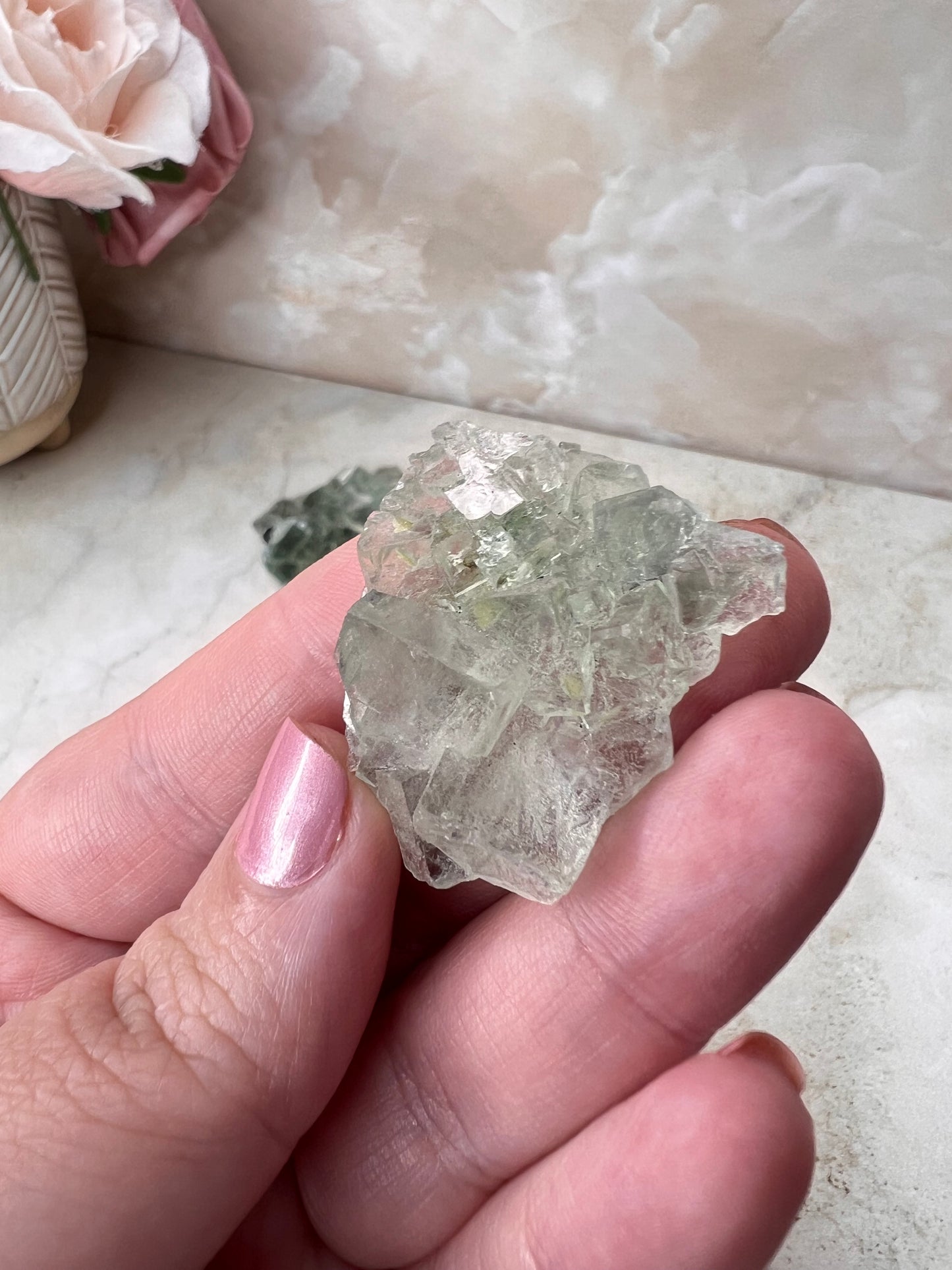 Glass Green Fluorite Cluster