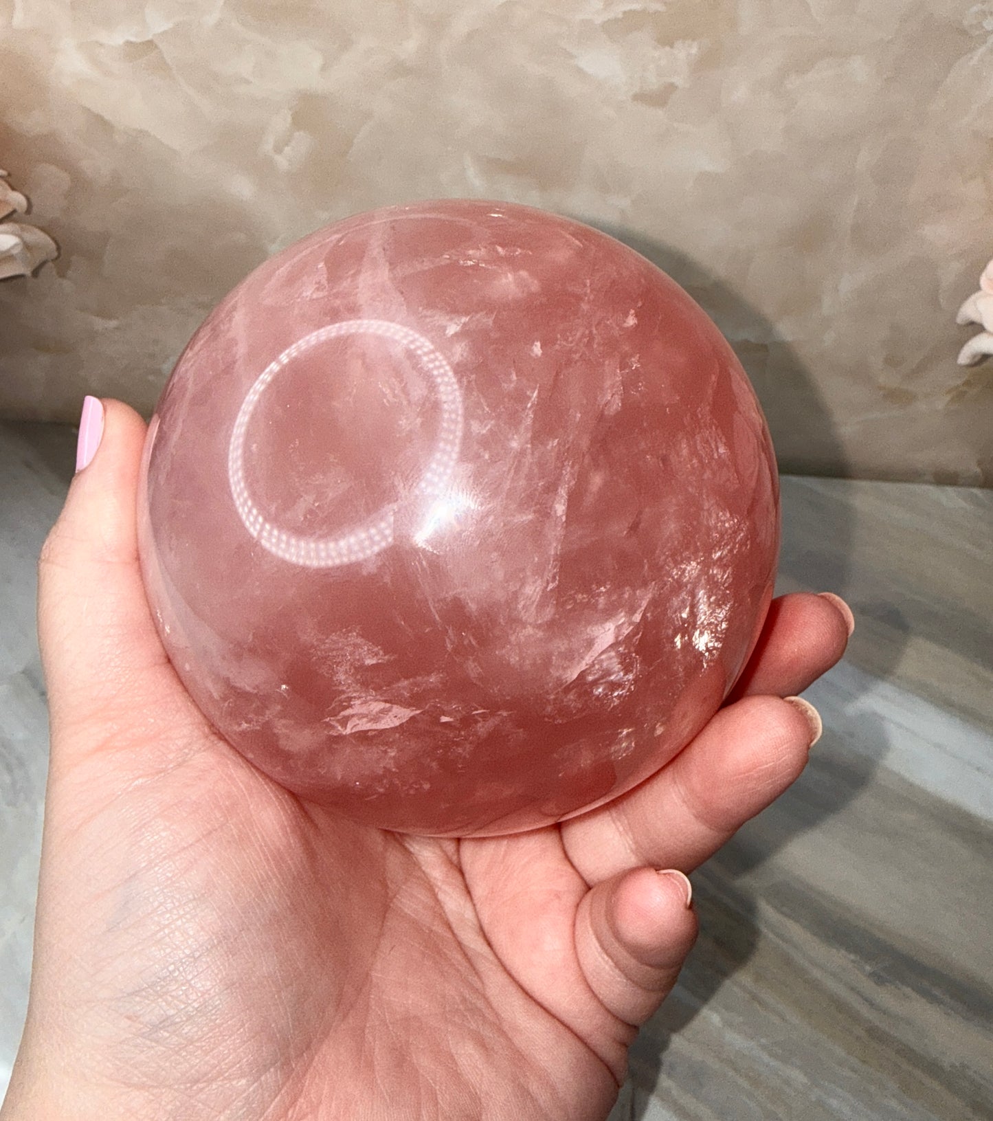 High Quality Rose Quartz Sphere 105mm