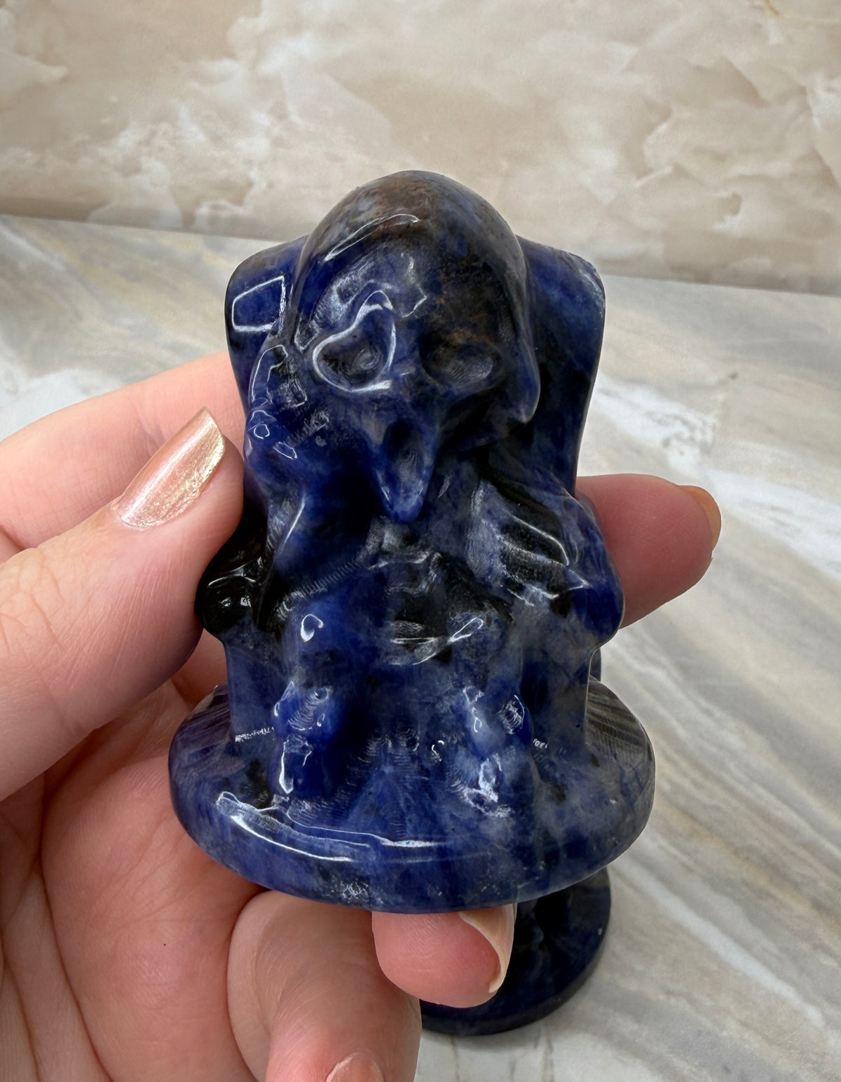 Sodalite Scream Carving