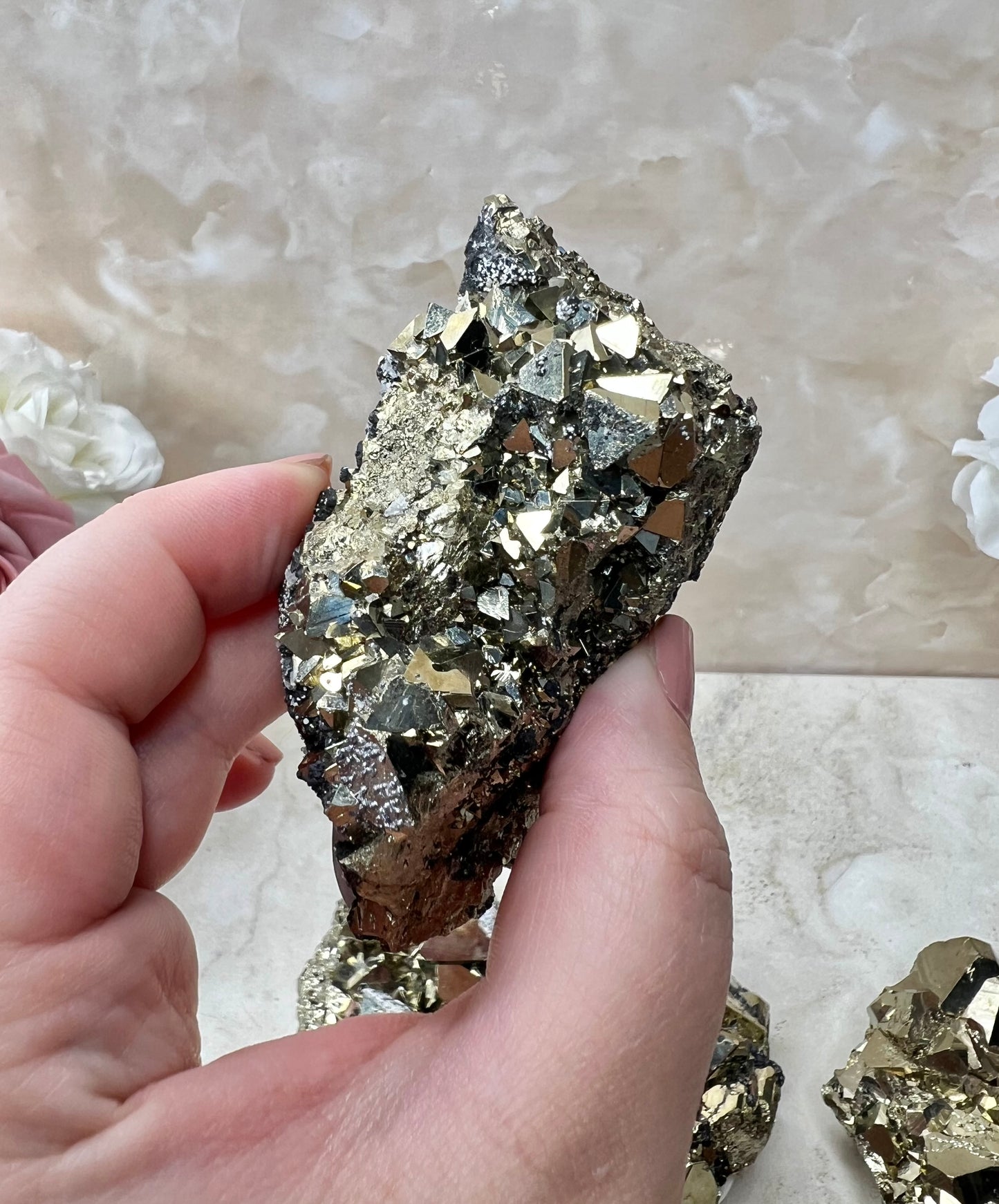 Octahedral Peruvian Pyrite Cluster