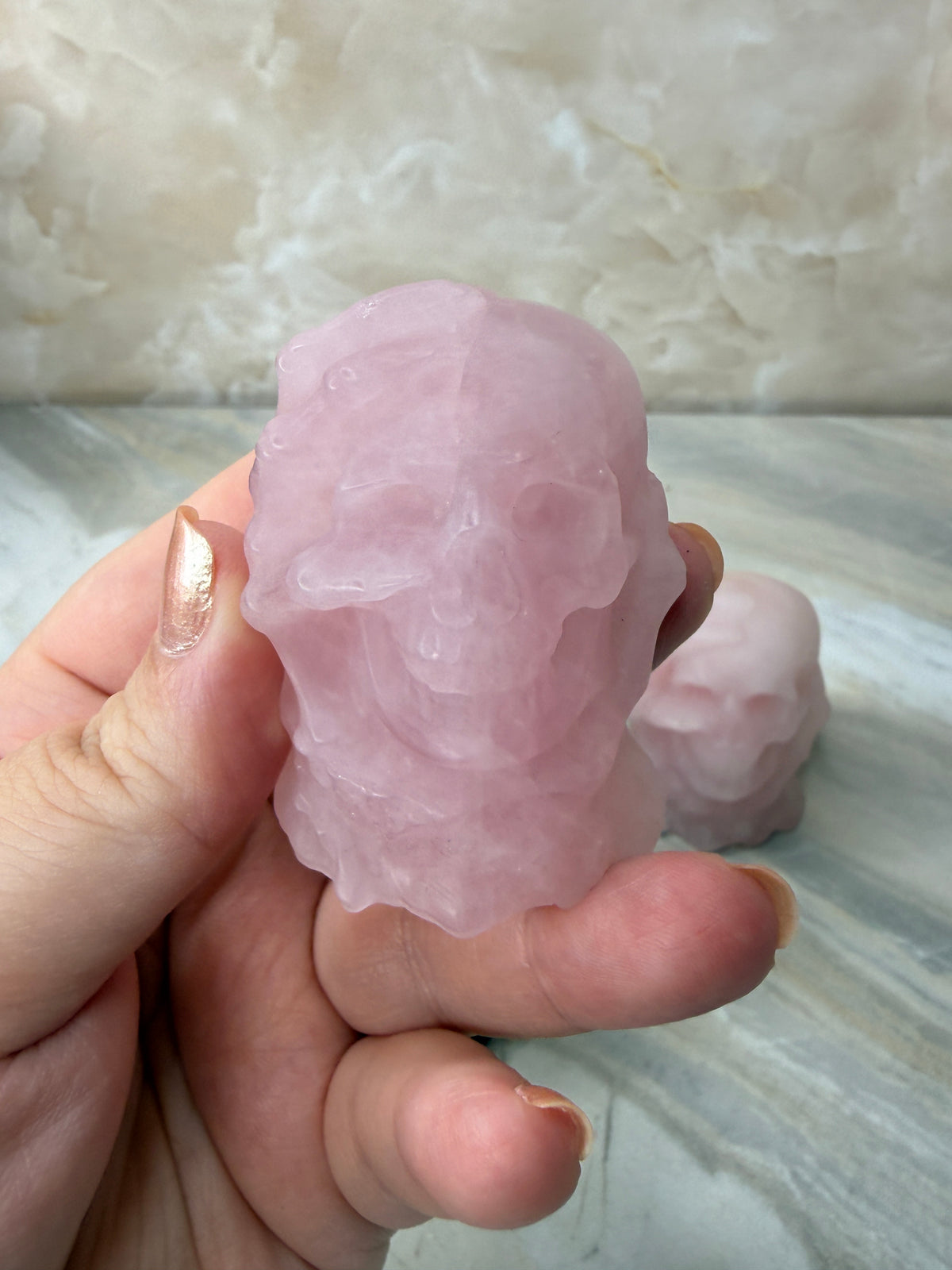 Crystal Skull in Hand Carving