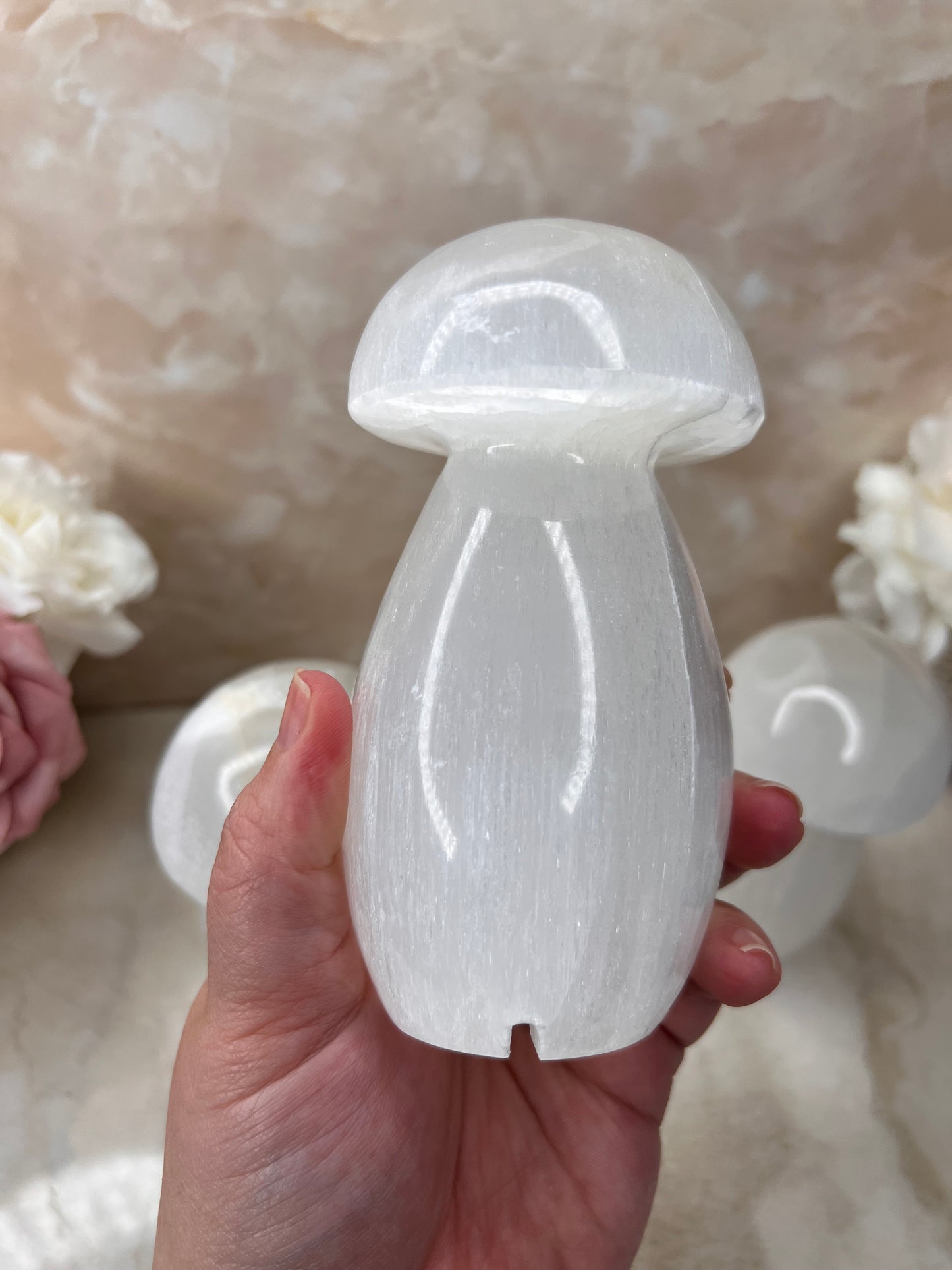 Medium Moroccan Selenite Mushroom Lamp