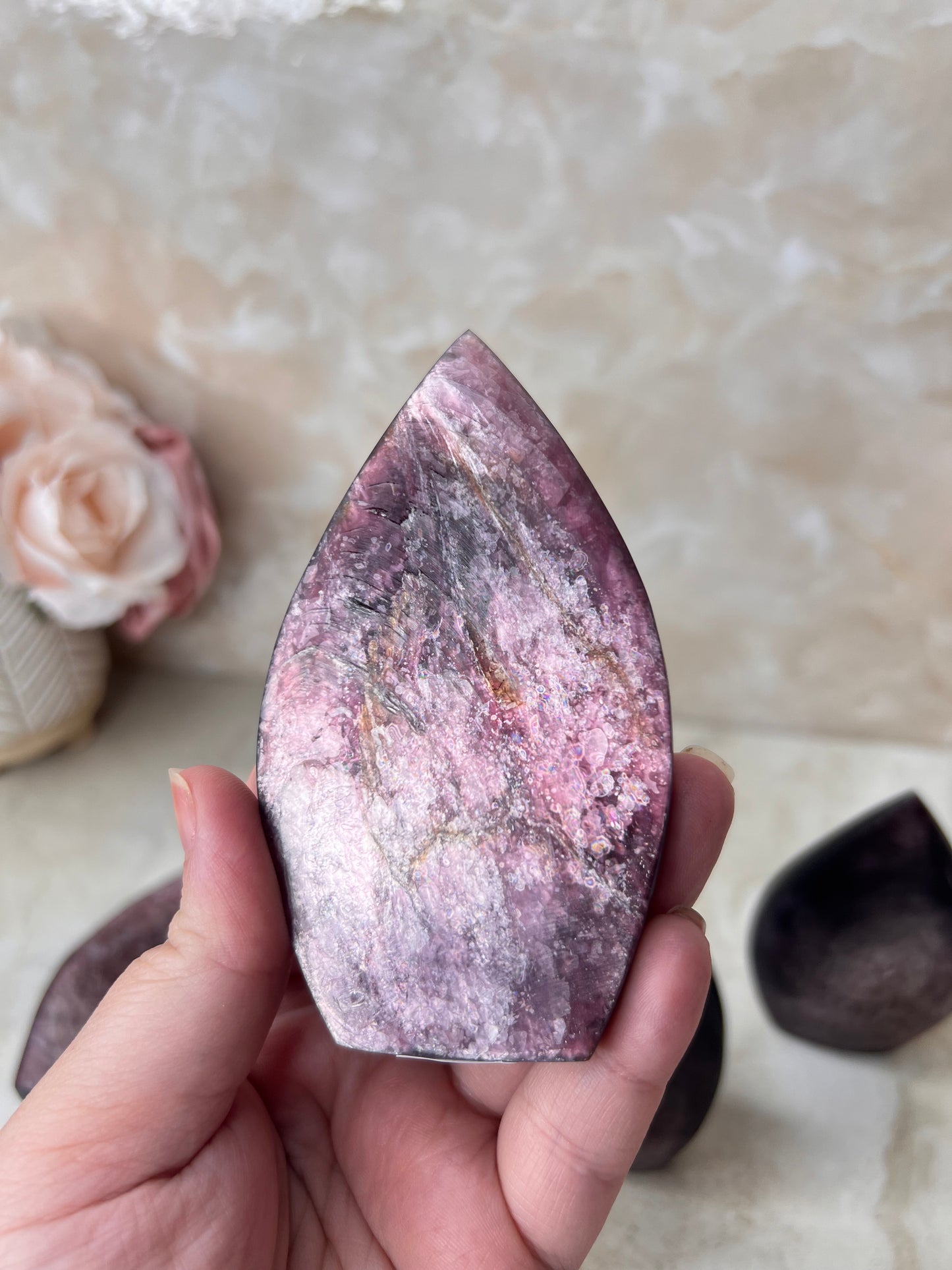 Gem Lepidolite Flame