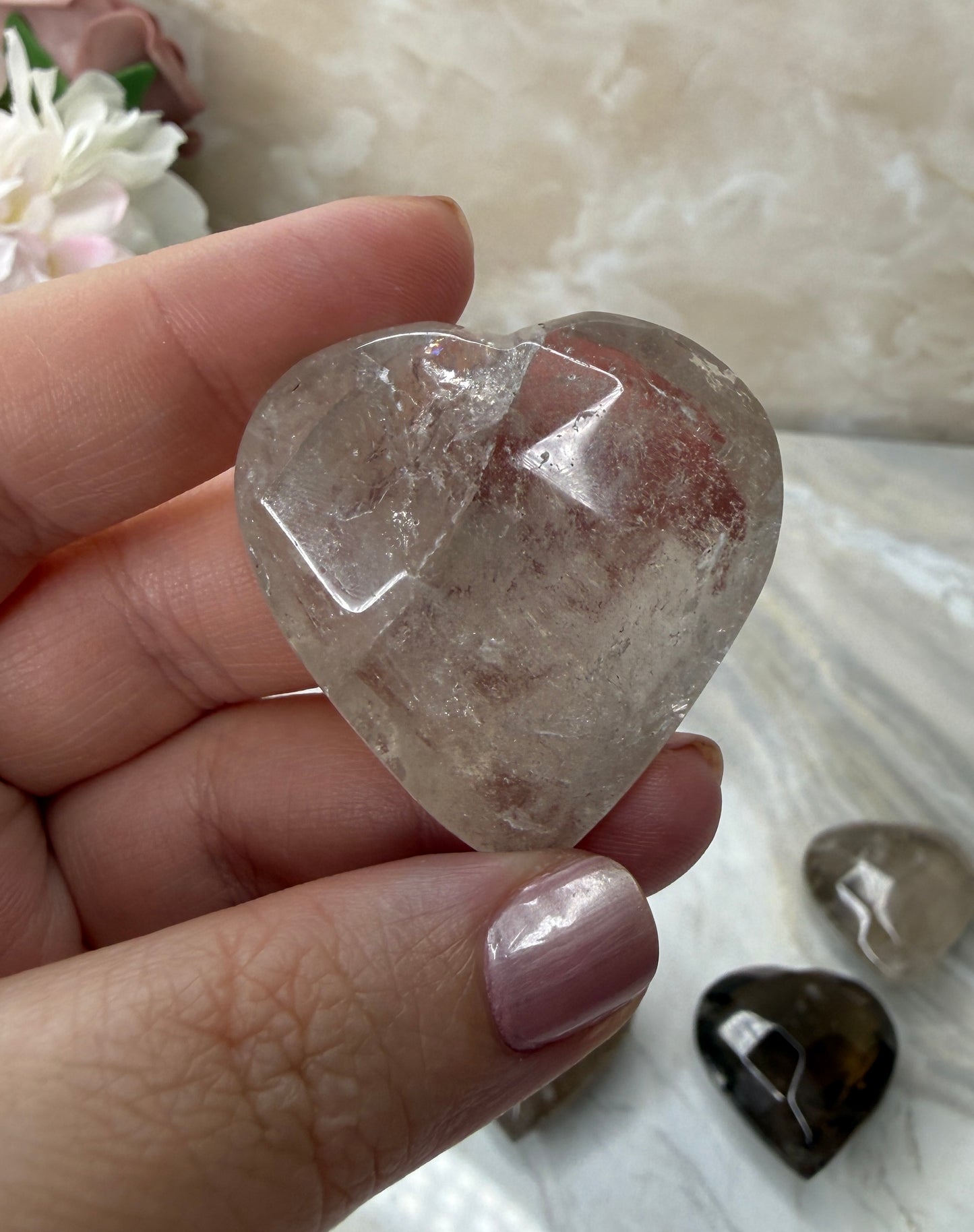 Smokey Quartz Faceted Heart from Brazil