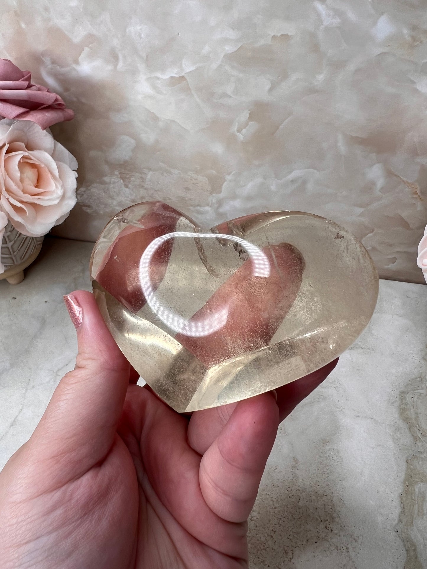 Self-Standing Citrine Heart