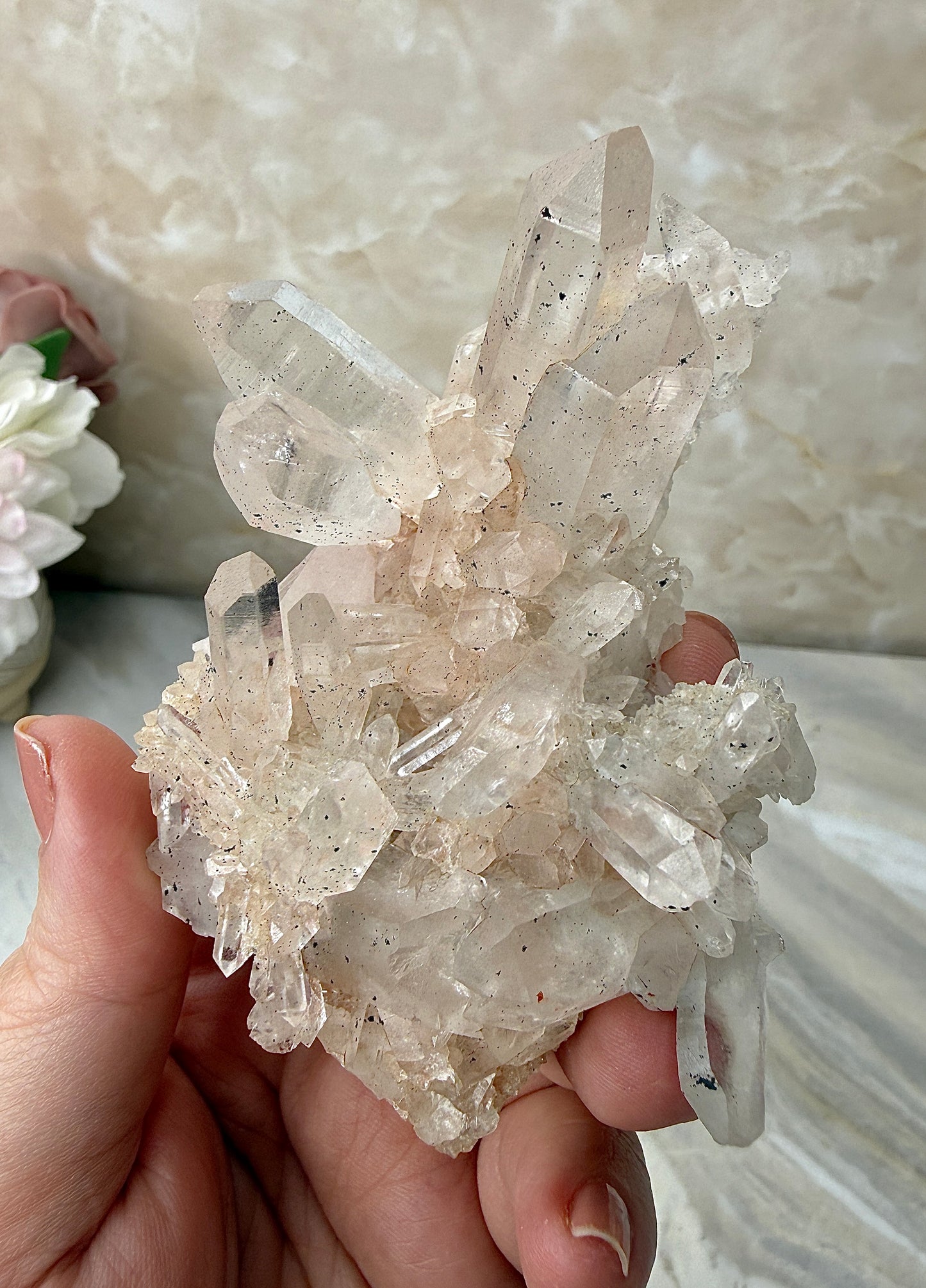 Pink Himalayan Quartz Cluster