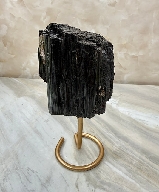 Black Tourmaline on Stand