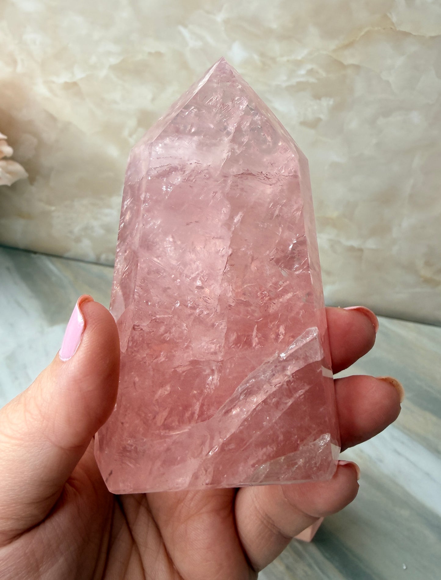 High Quality Rose Quartz Tower