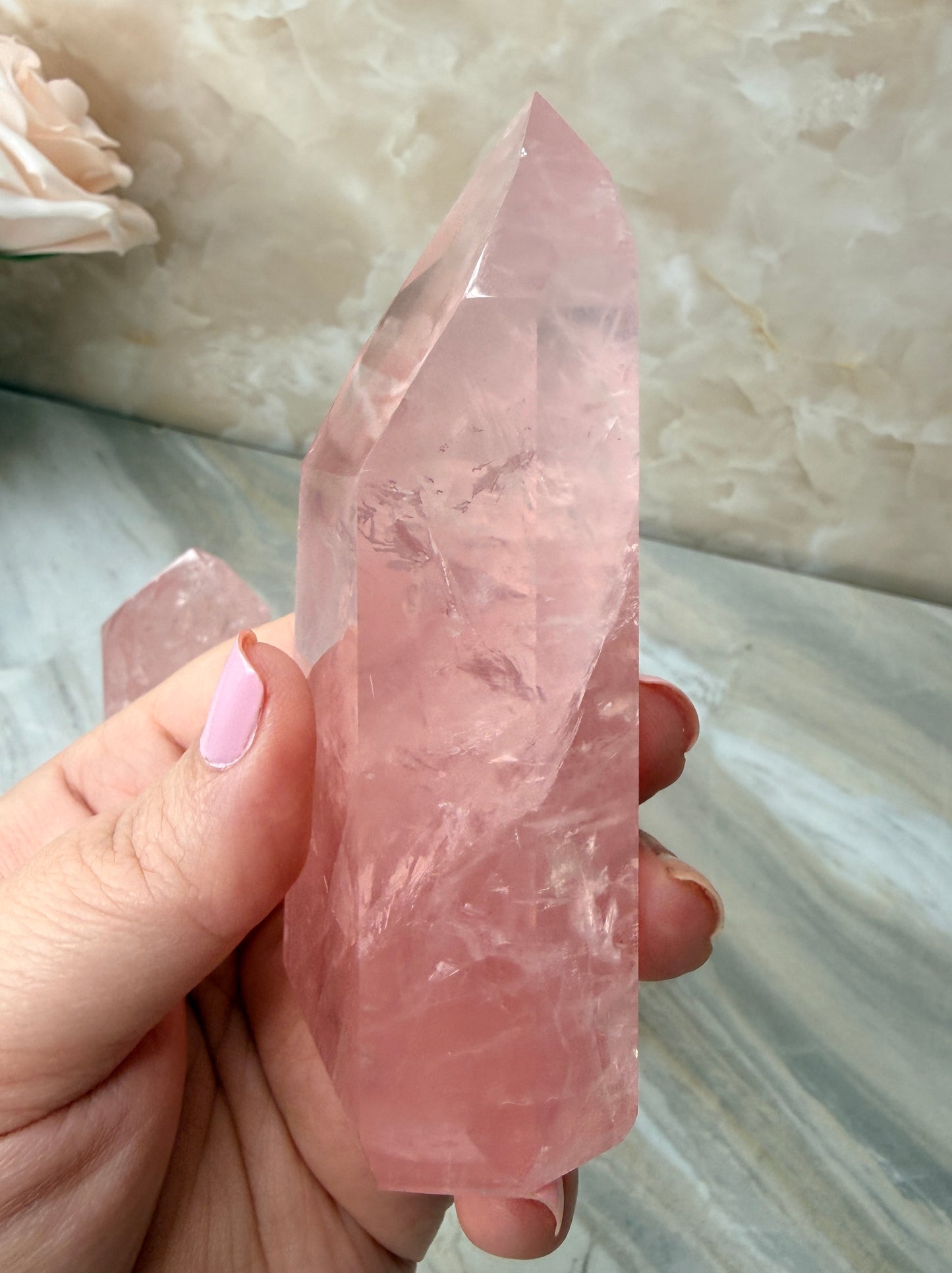 High Quality Rose Quartz Tower