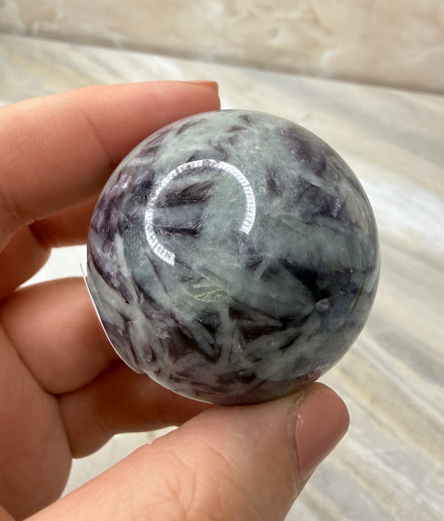 Lepidolite & Cleavelandite Sphere from Brazil 43mm