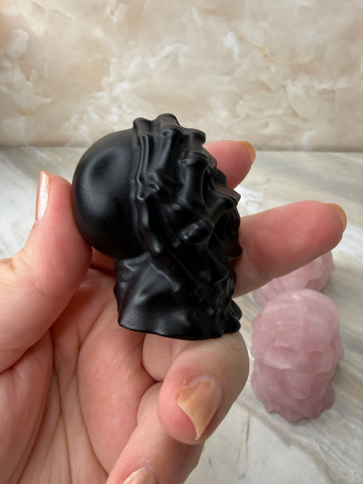 Crystal Skull in Hand Carving