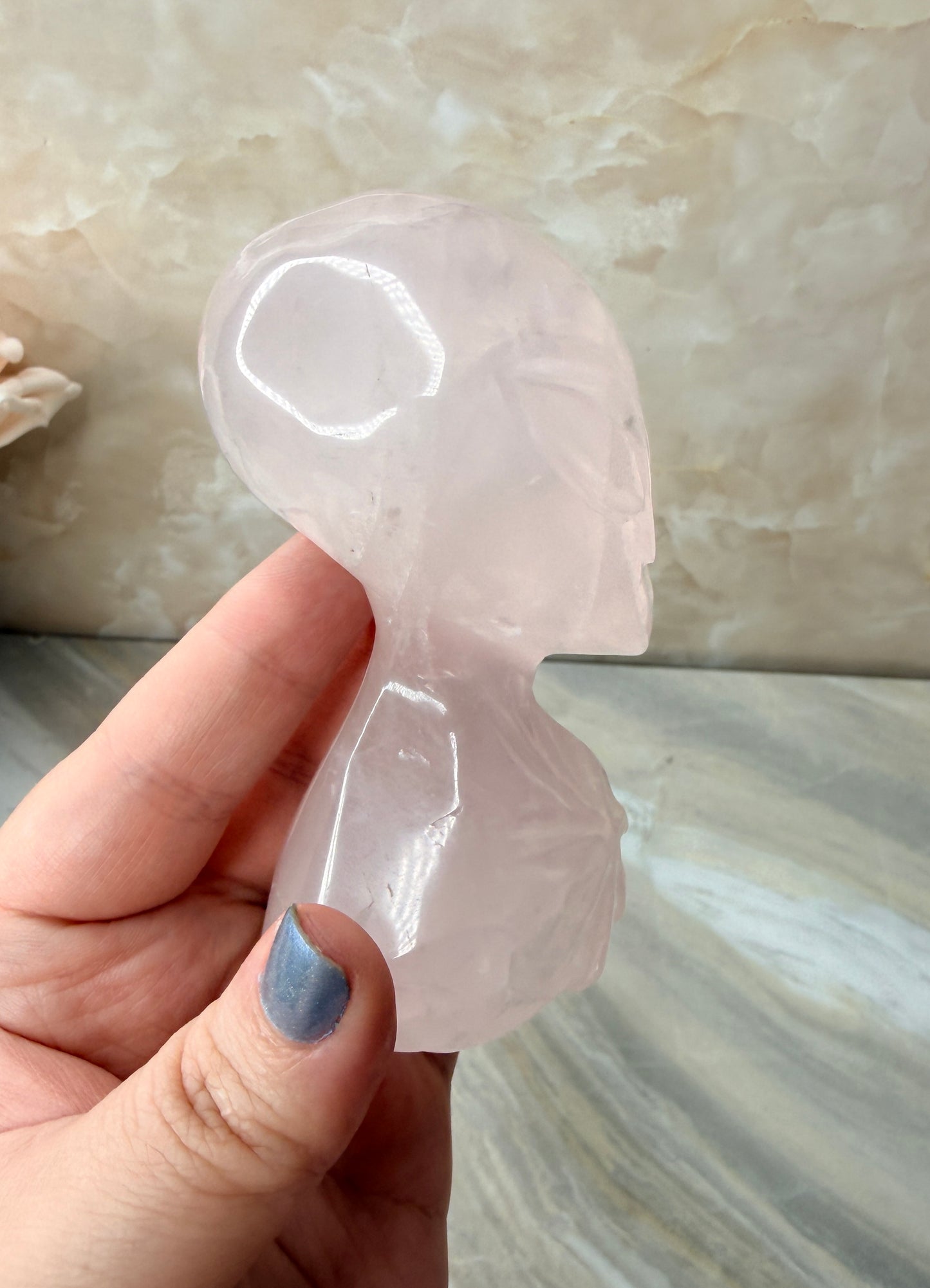 Custom Girasol Rose Quartz Alien from Brazil