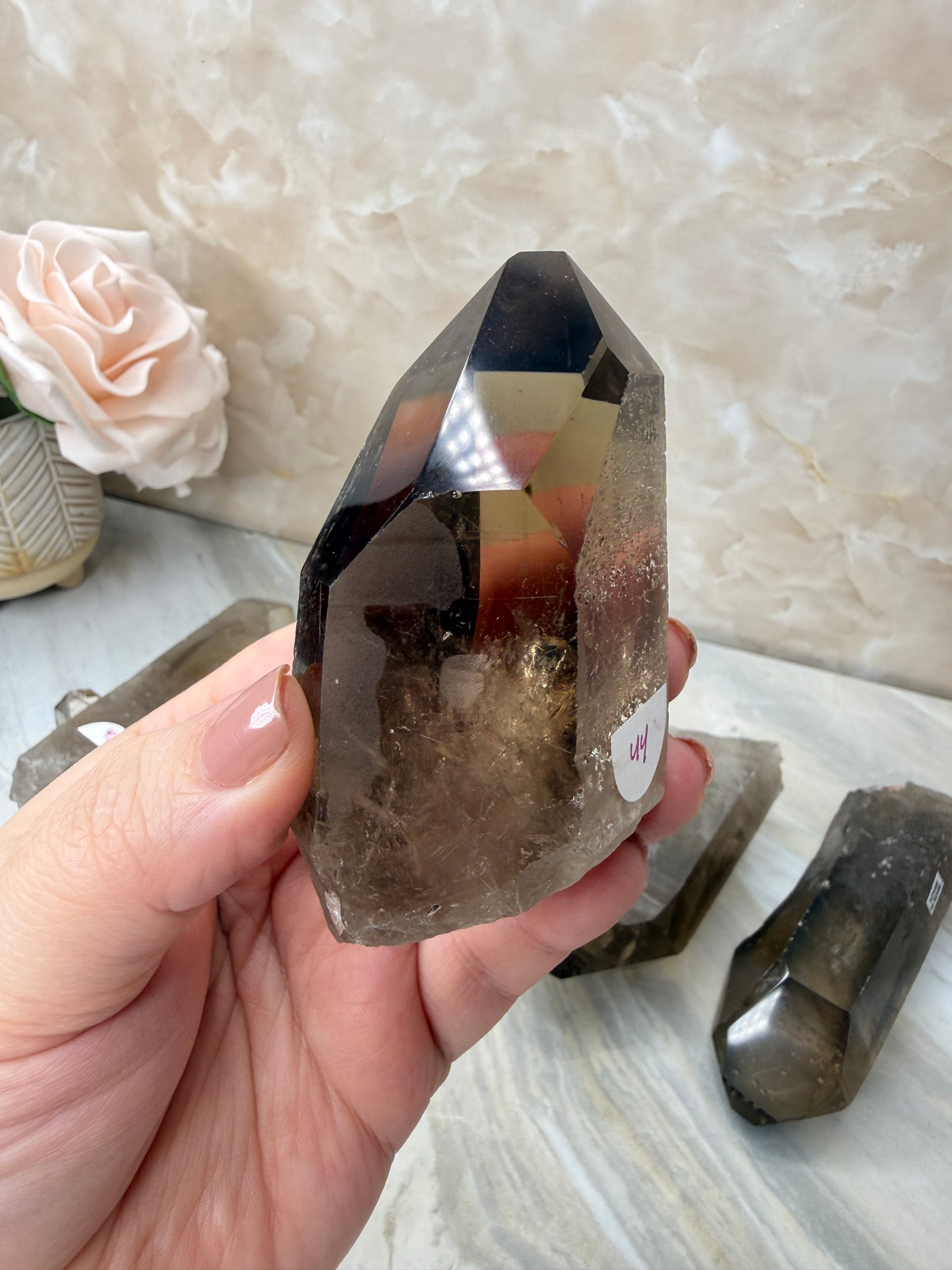 Smokey Lemurian Half Polished