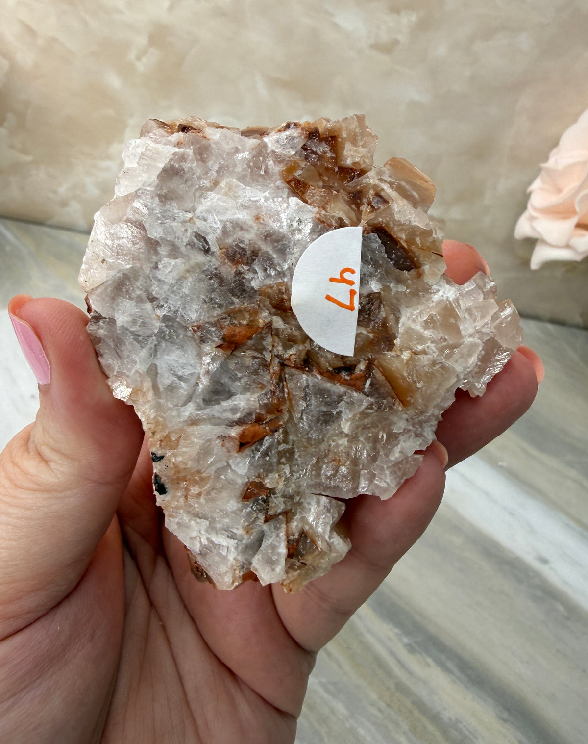 Pink/Peach Dogtooth Calcite