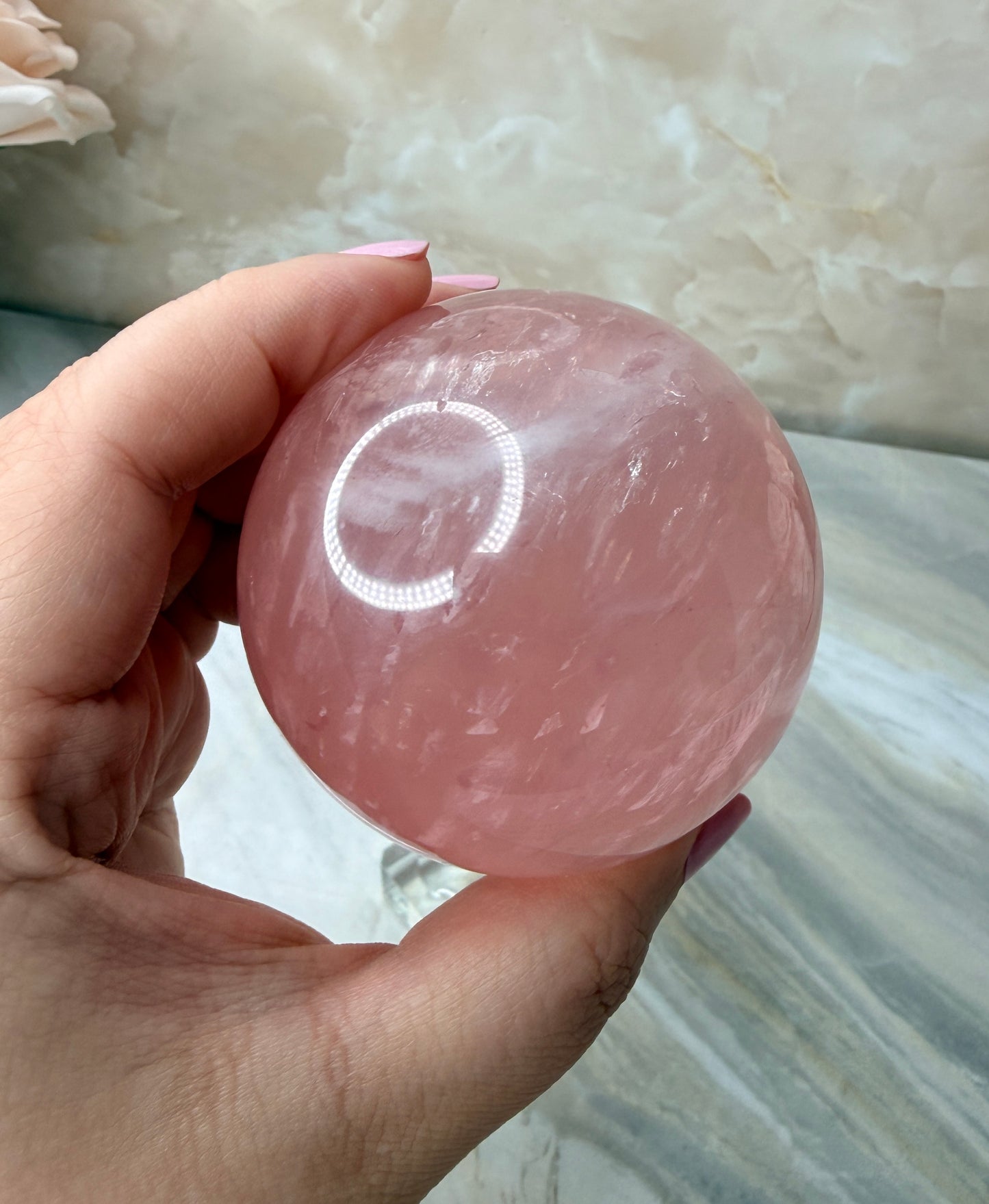 High Quality Rose Quartz Sphere 62mm