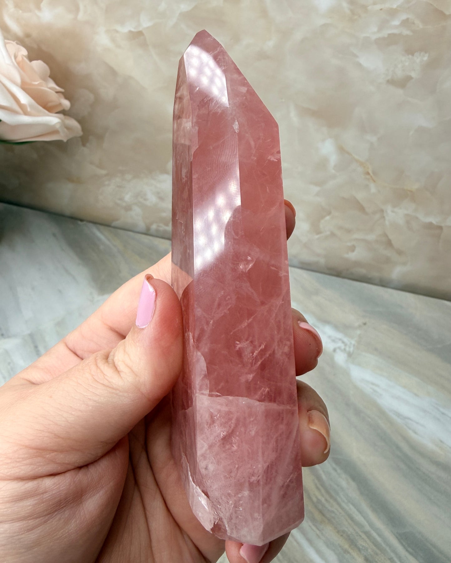 High Quality Rose Quartz Tower