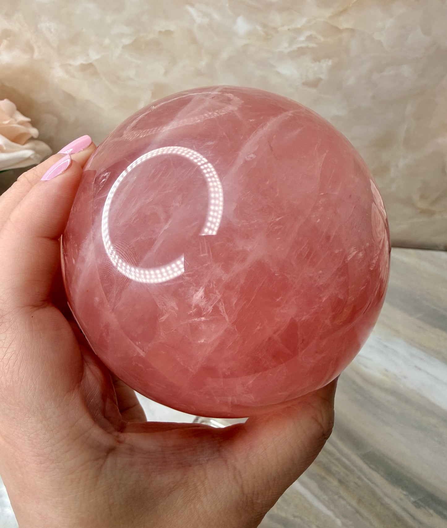 High Quality Rose Quartz Sphere 105mm