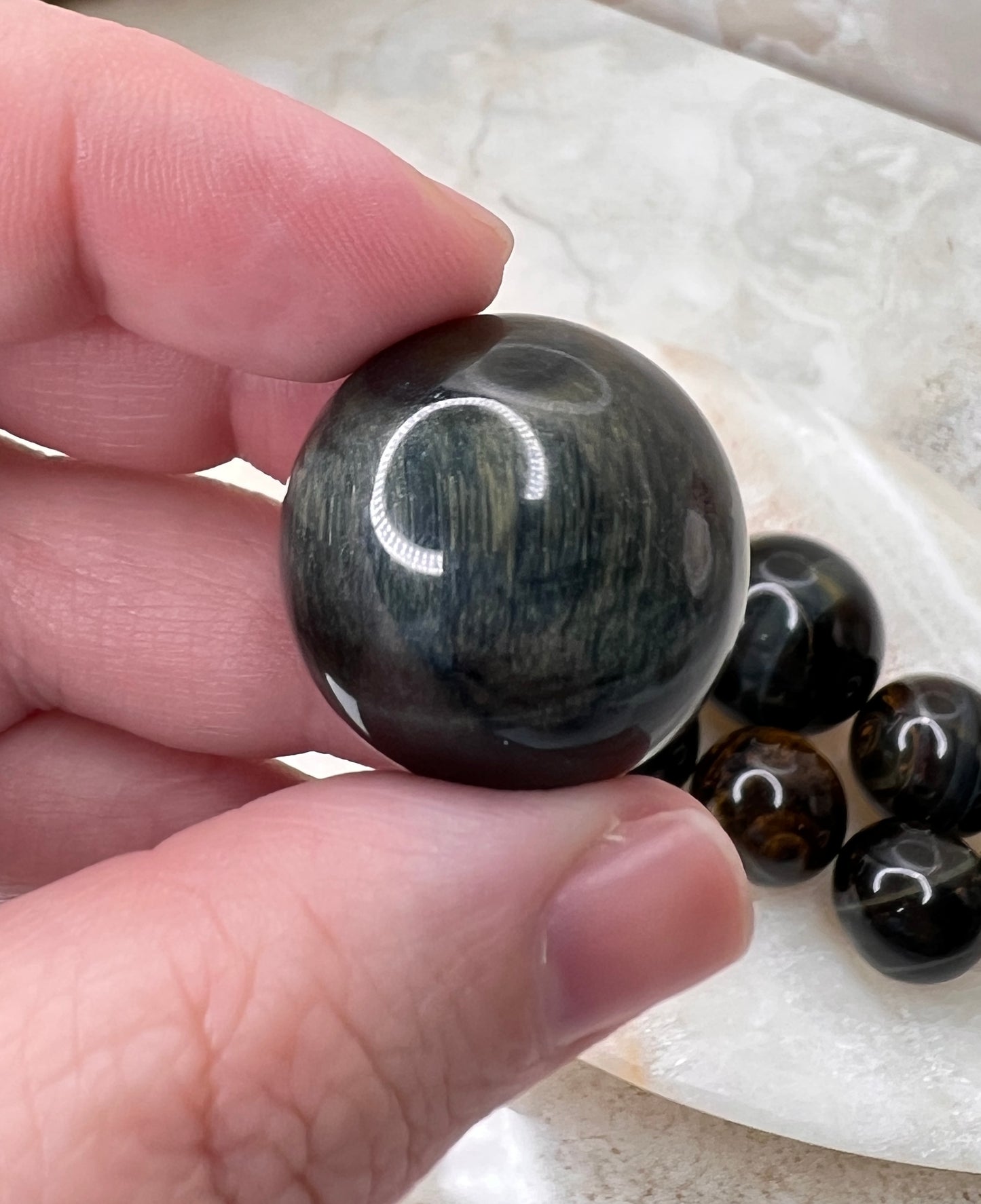 Blue/Yellow Tigers Eye Sphere