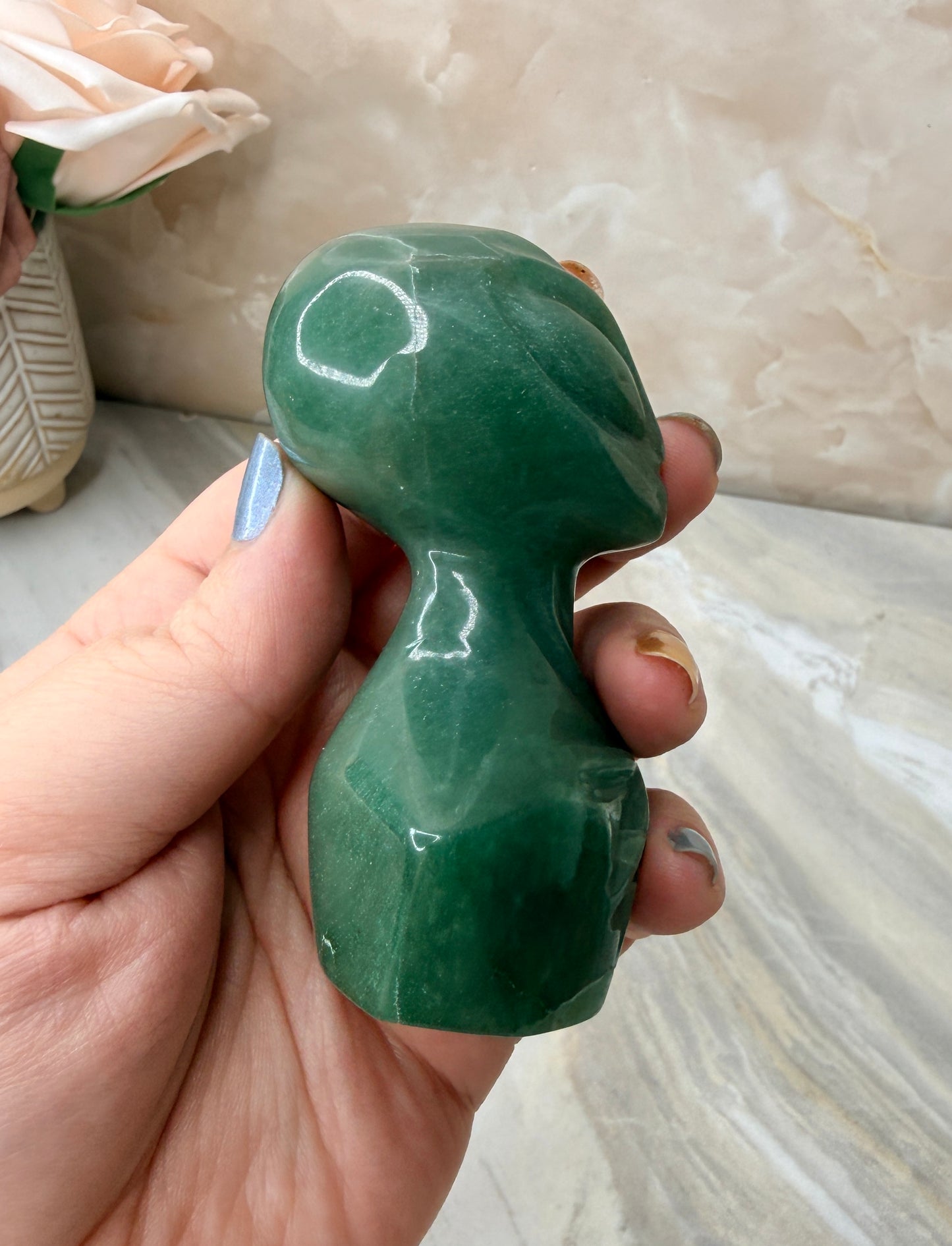 Custom Green Aventurine Alien from Brazil