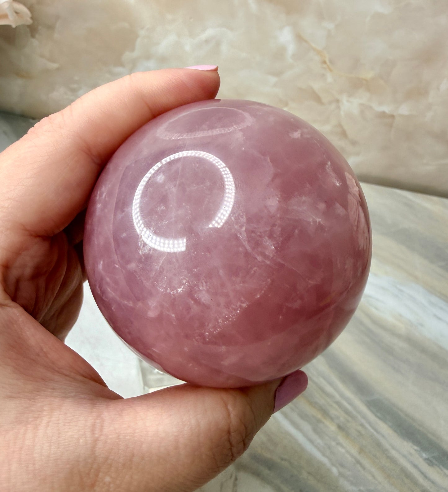 High Quality Rose Quartz Sphere 65mm