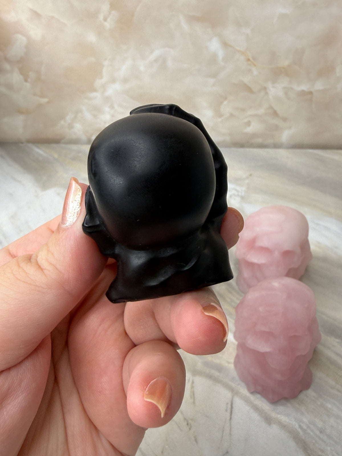 Crystal Skull in Hand Carving