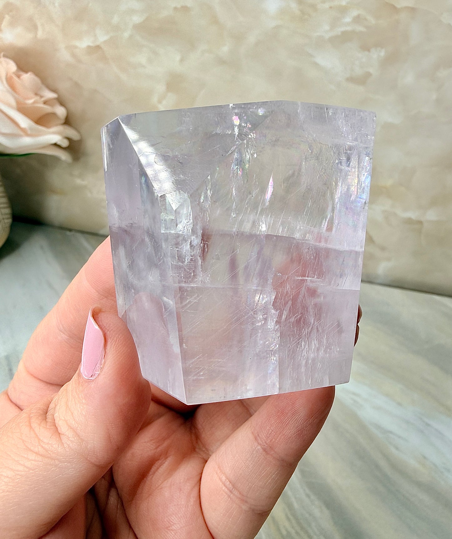 Fully Polished Purple Calcite from Madagascar