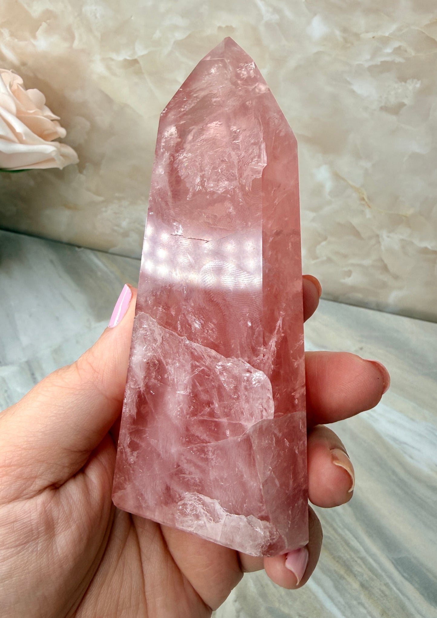 High Quality Rose Quartz Tower