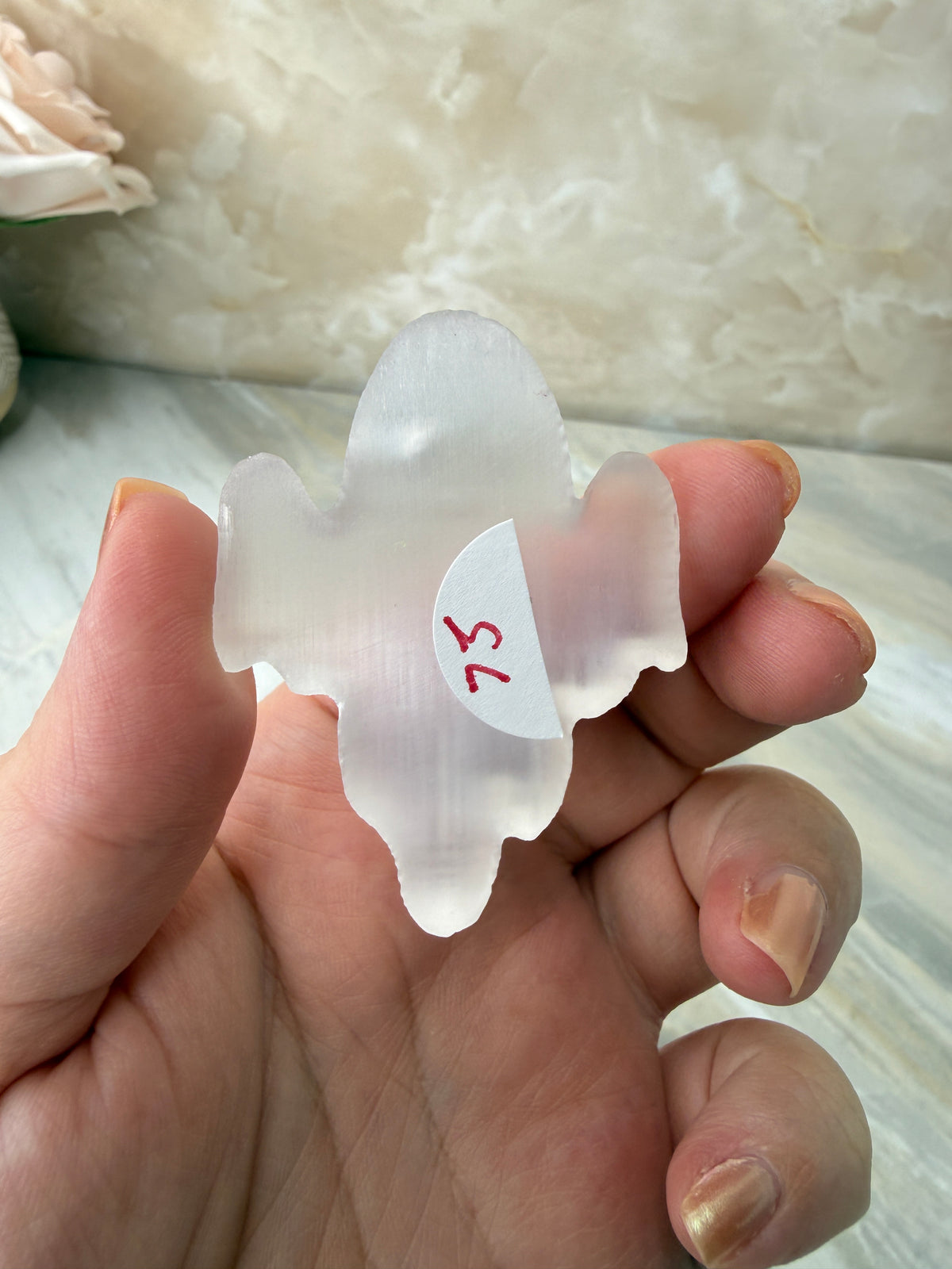 Selenite Ghost Carving