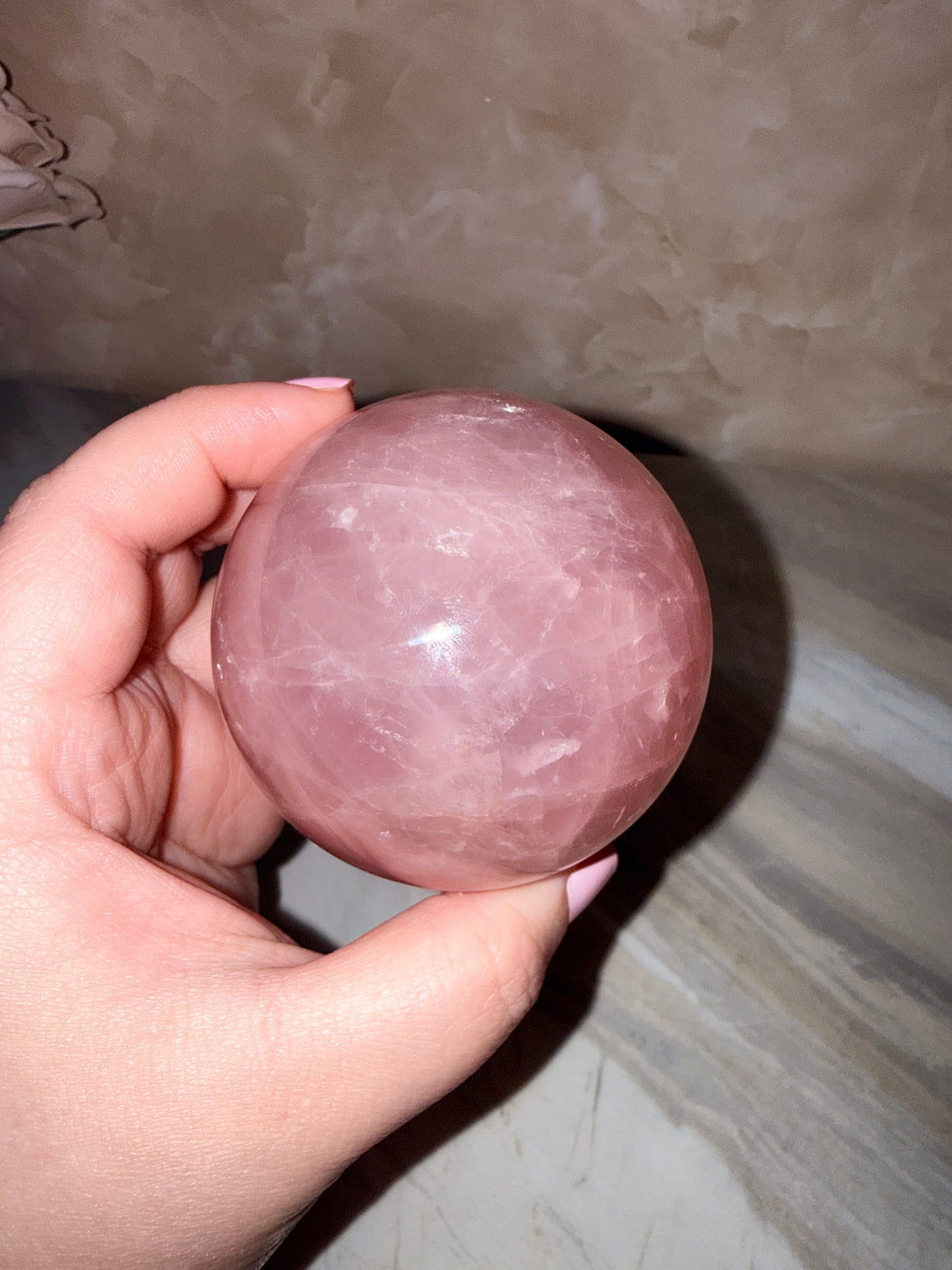 High Quality Rose Quartz Sphere 65mm